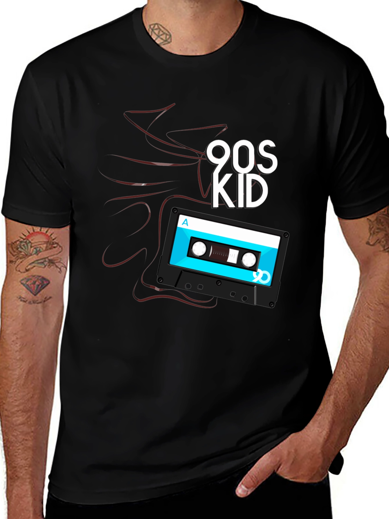90s Kid Cassette Tape Graphic T-Shirt - Retro Style