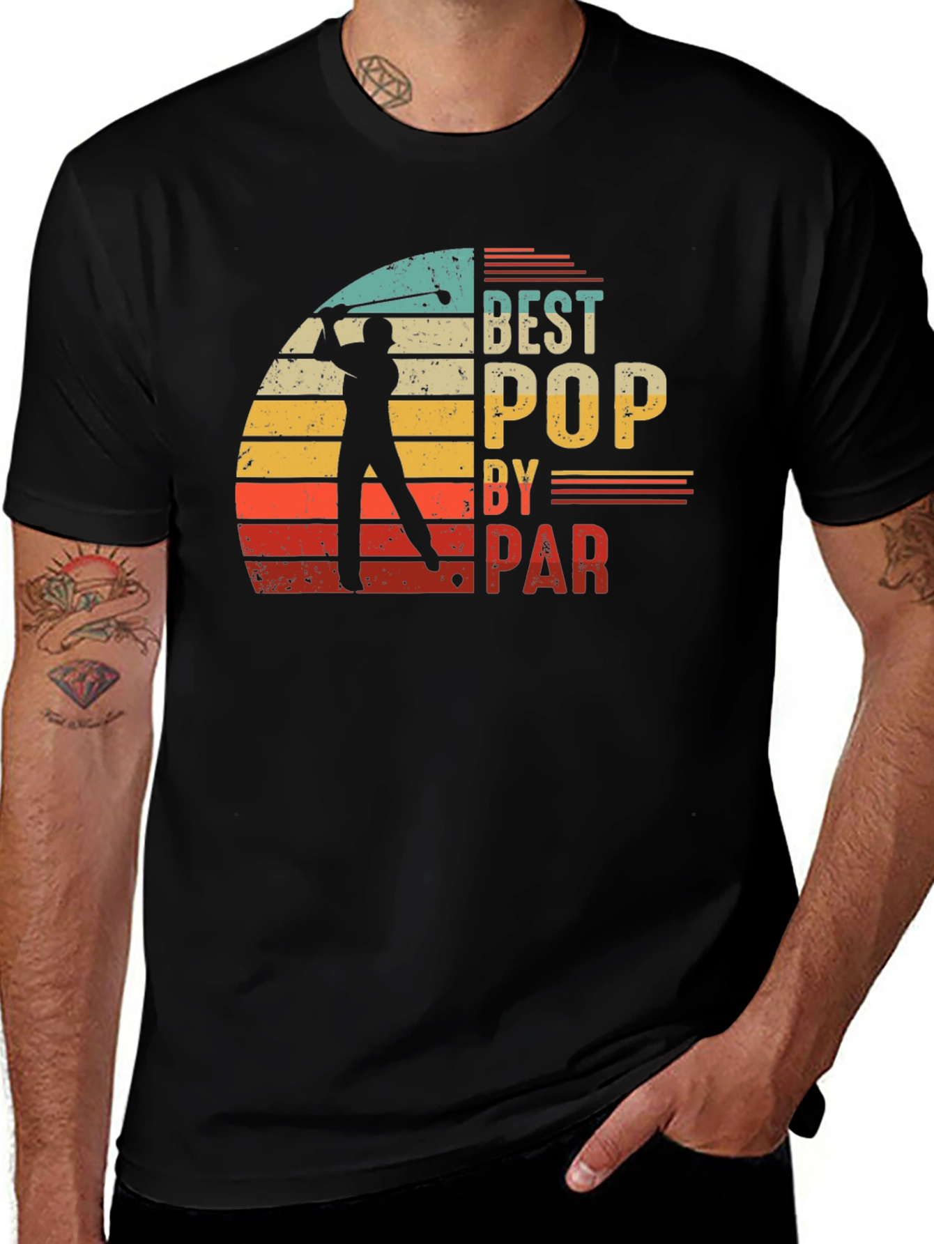 Variant 5 of Best Pop by Par T-Shirt Golf Lover Dad Tee