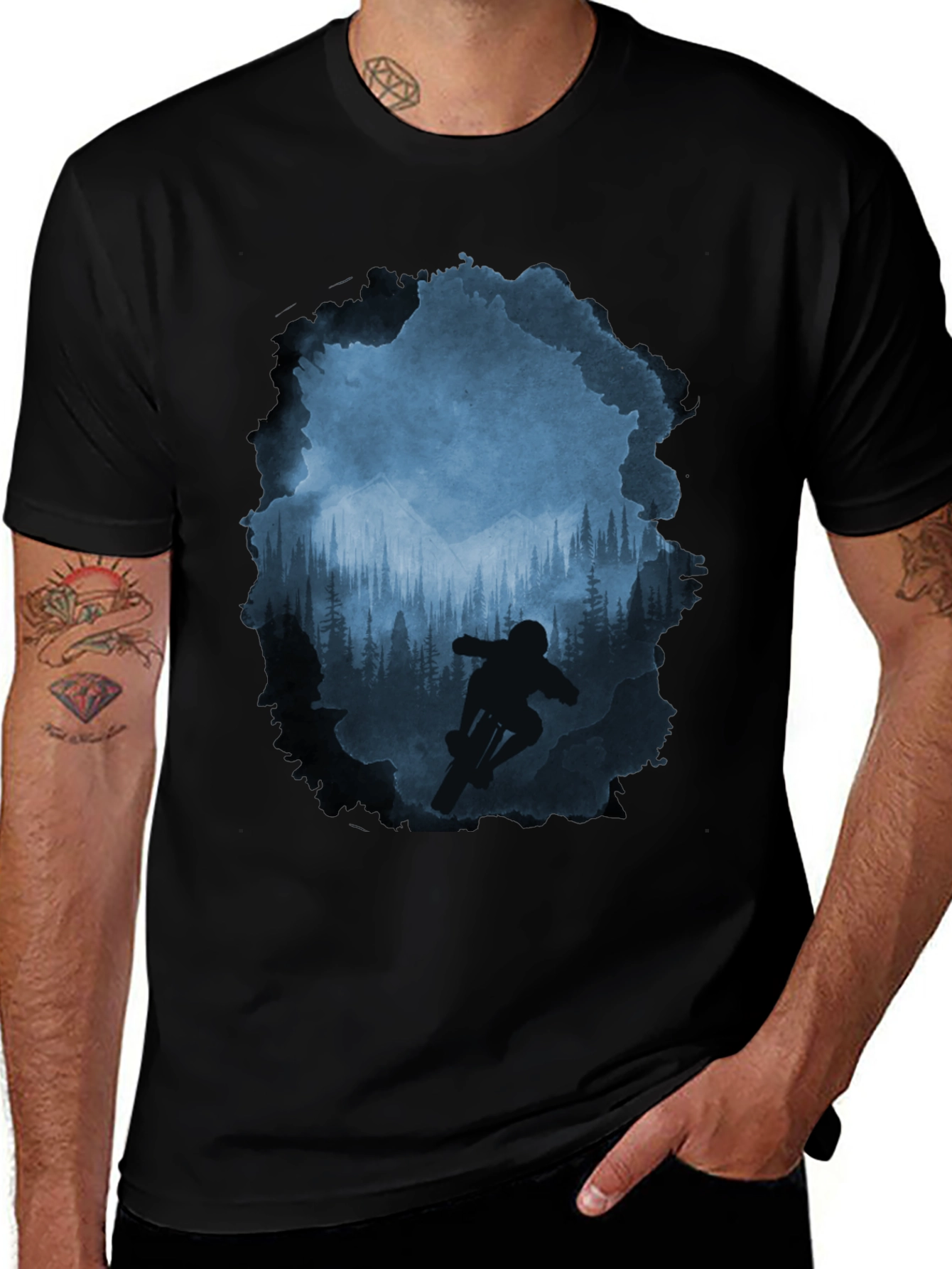 Variant 4 of Mountain Bike Forest T-Shirt