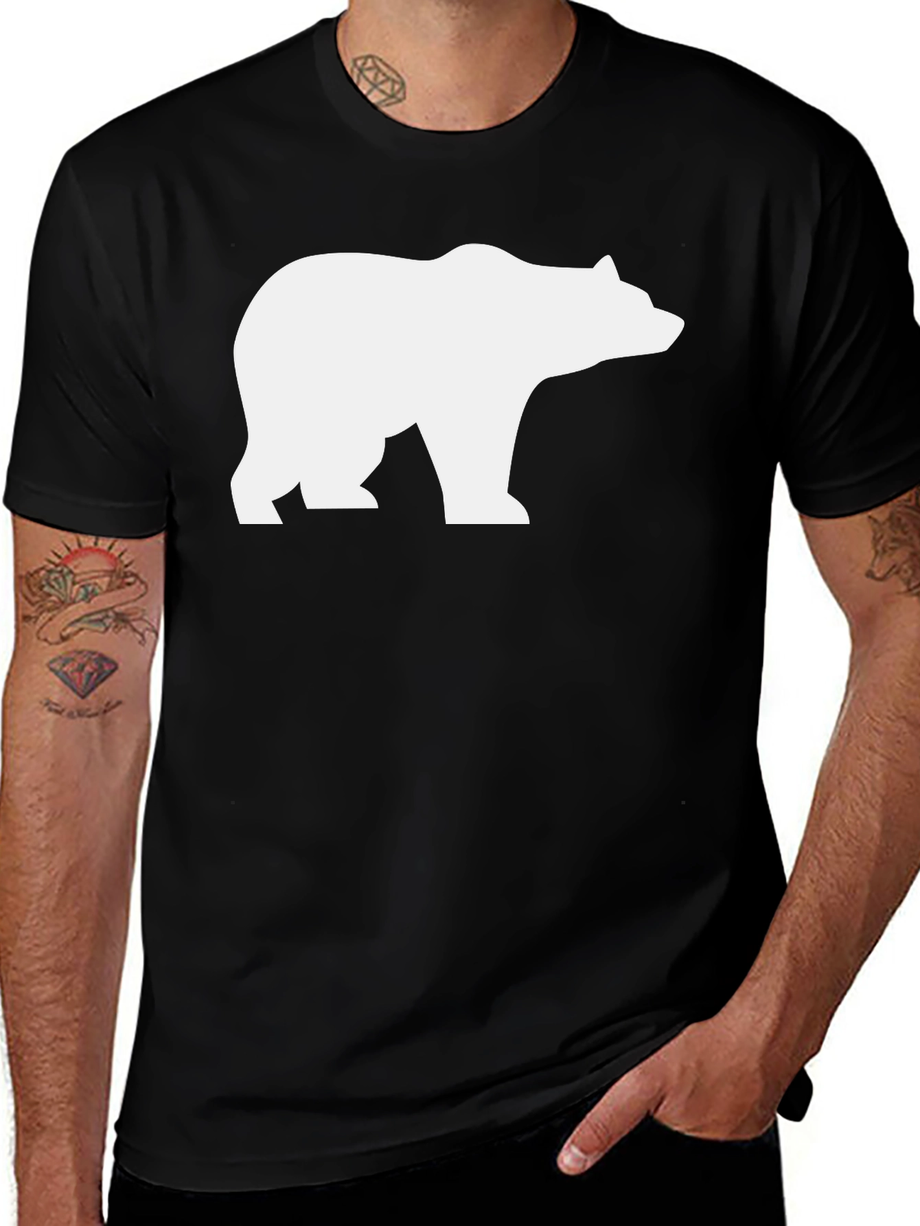 Variant 30 of Bear Silhouette Graphic Tee - Black