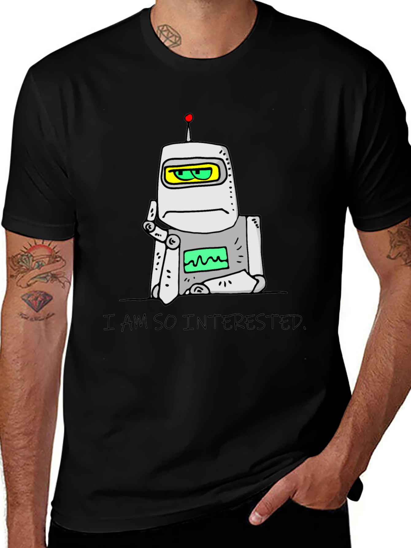 Variant 8 of Interested Robot Graphic T-Shirt