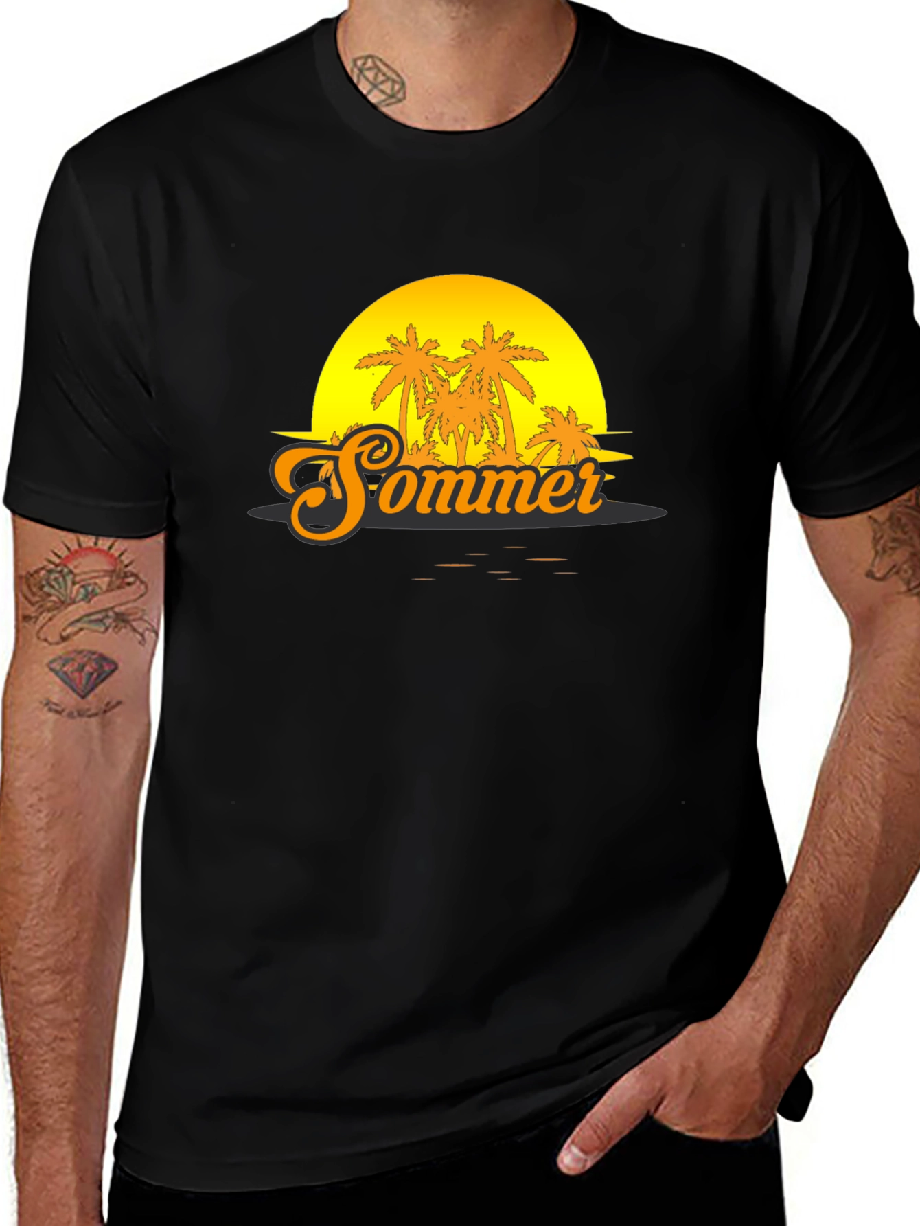 Variant 14 of Sommer Sunset T-Shirt - Tropical Palm Tree Graphic Tee