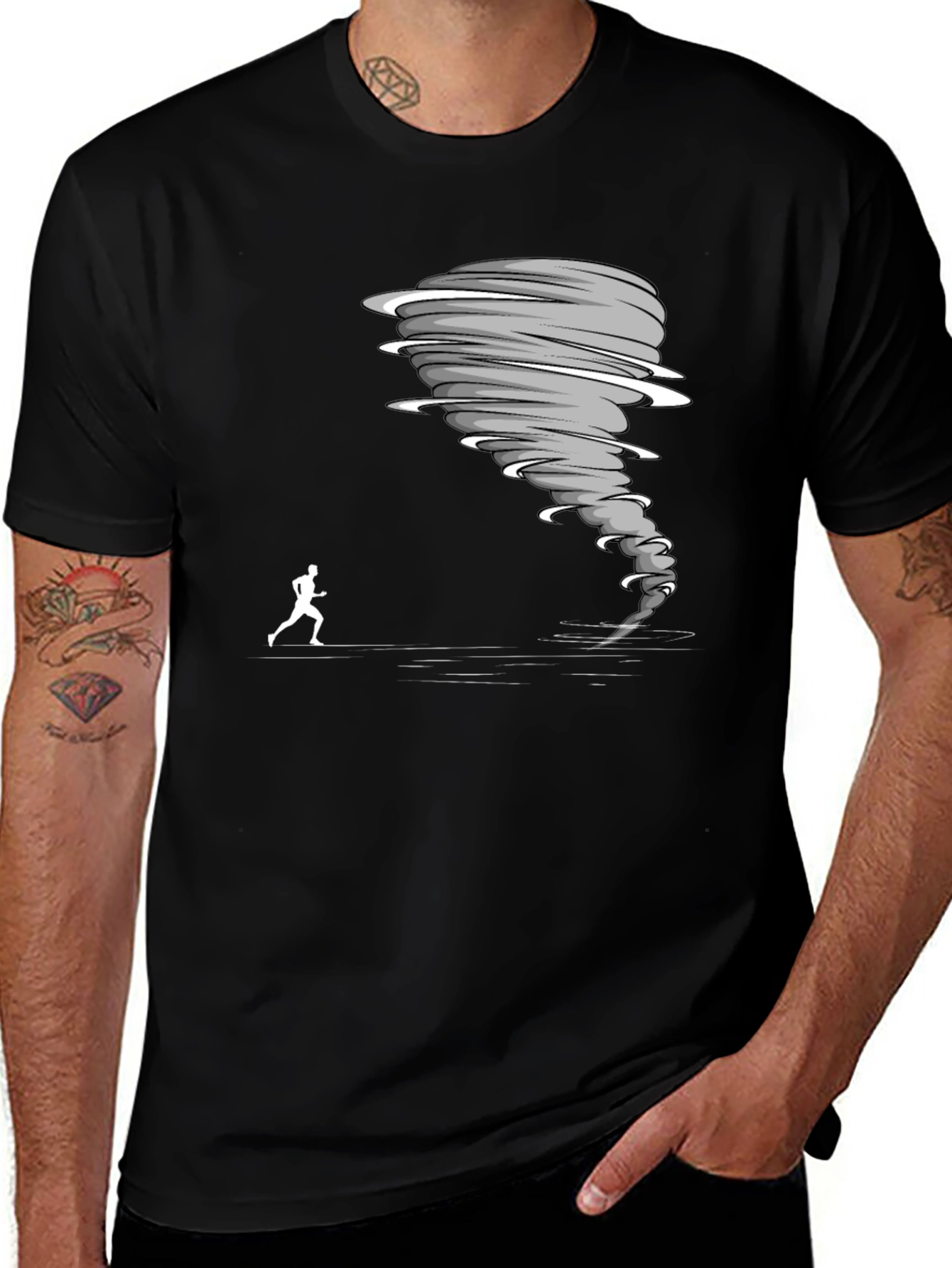 Variant 23 of Tornado Chaser Graphic Tee - Black Cotton T-Shirt