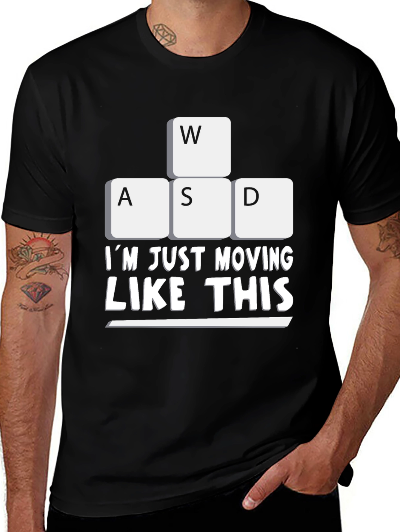 Variant 28 of Gamer T-Shirt - WASD Keys Moving Like This