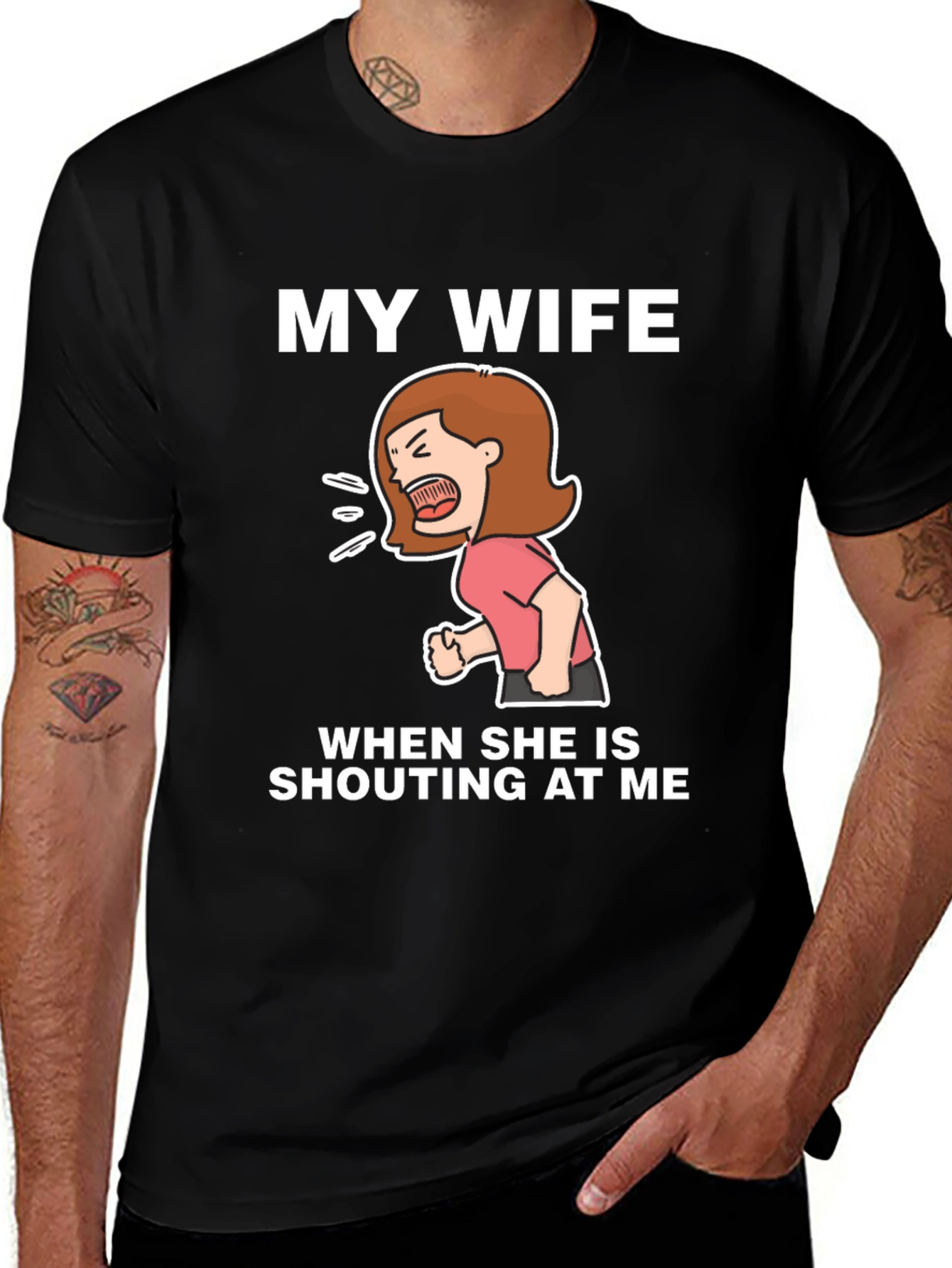 Variant 30 of Funny Wife Shouting T-Shirt