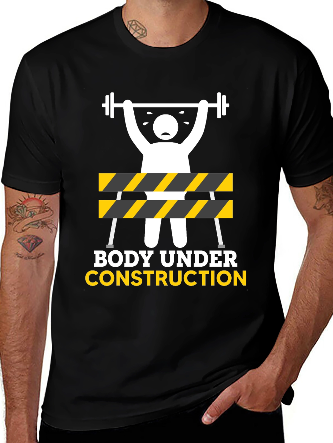 Variant 16 of Body Under Construction T-Shirt Gym Fitness