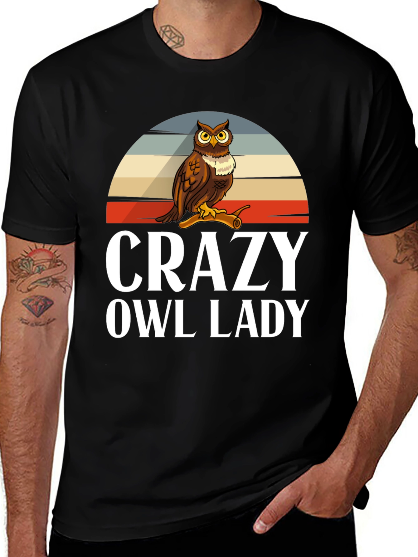 Variant 30 of Crazy Owl Lady Graphic T-Shirt