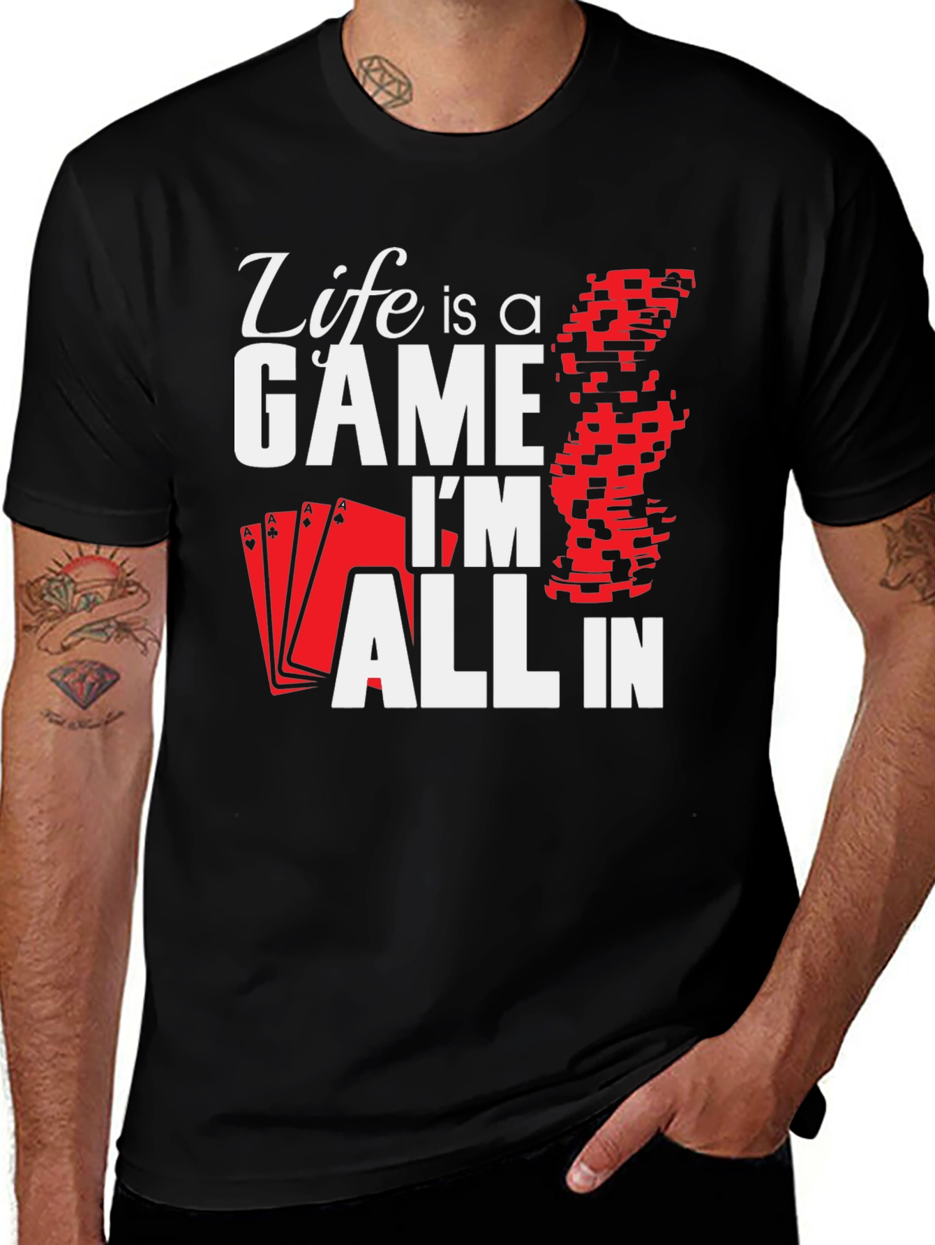 Variant 27 of Life is a Game - Poker T-Shirt