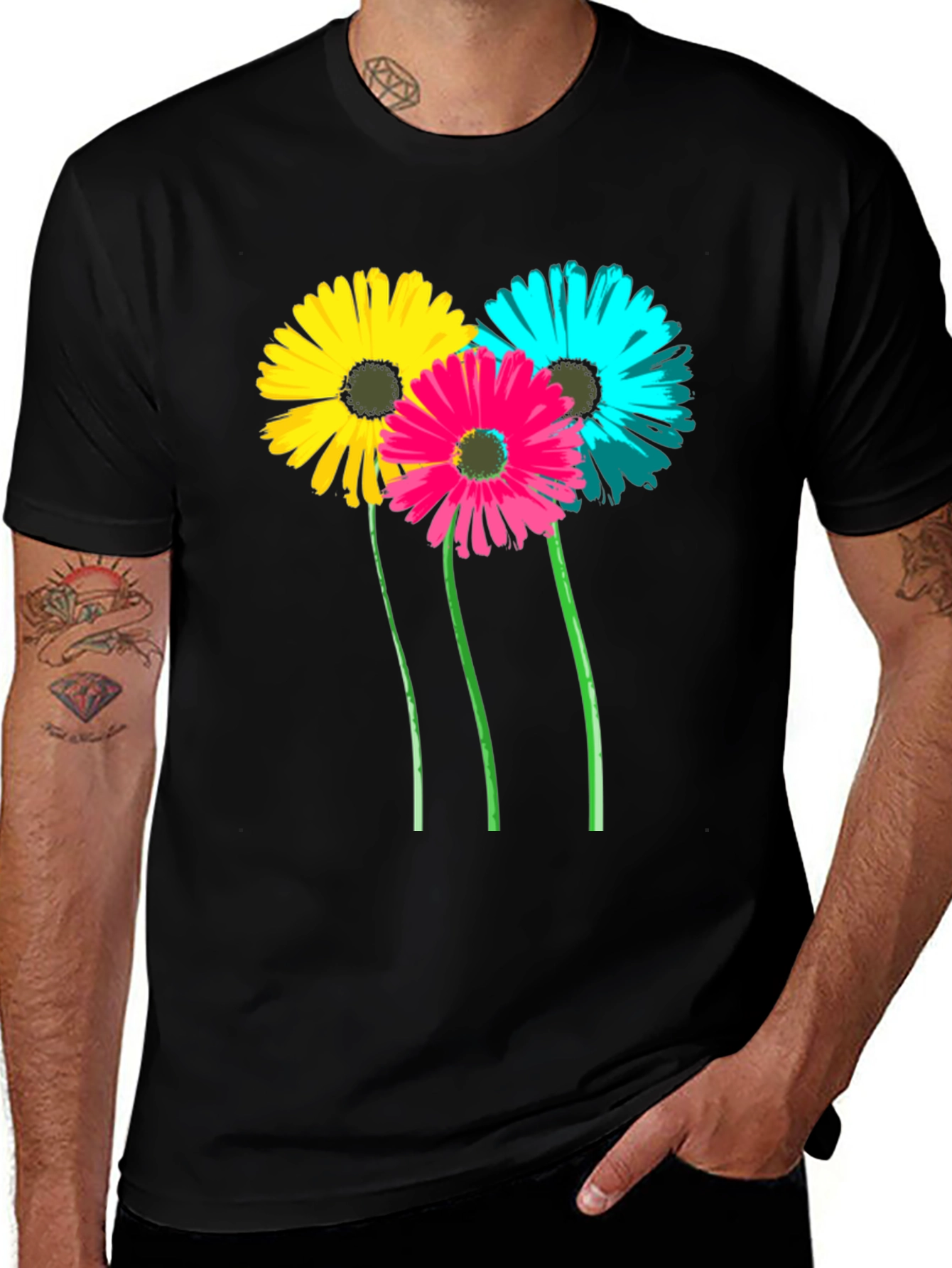 Variant 22 of Floral Graphic Tee - Black
