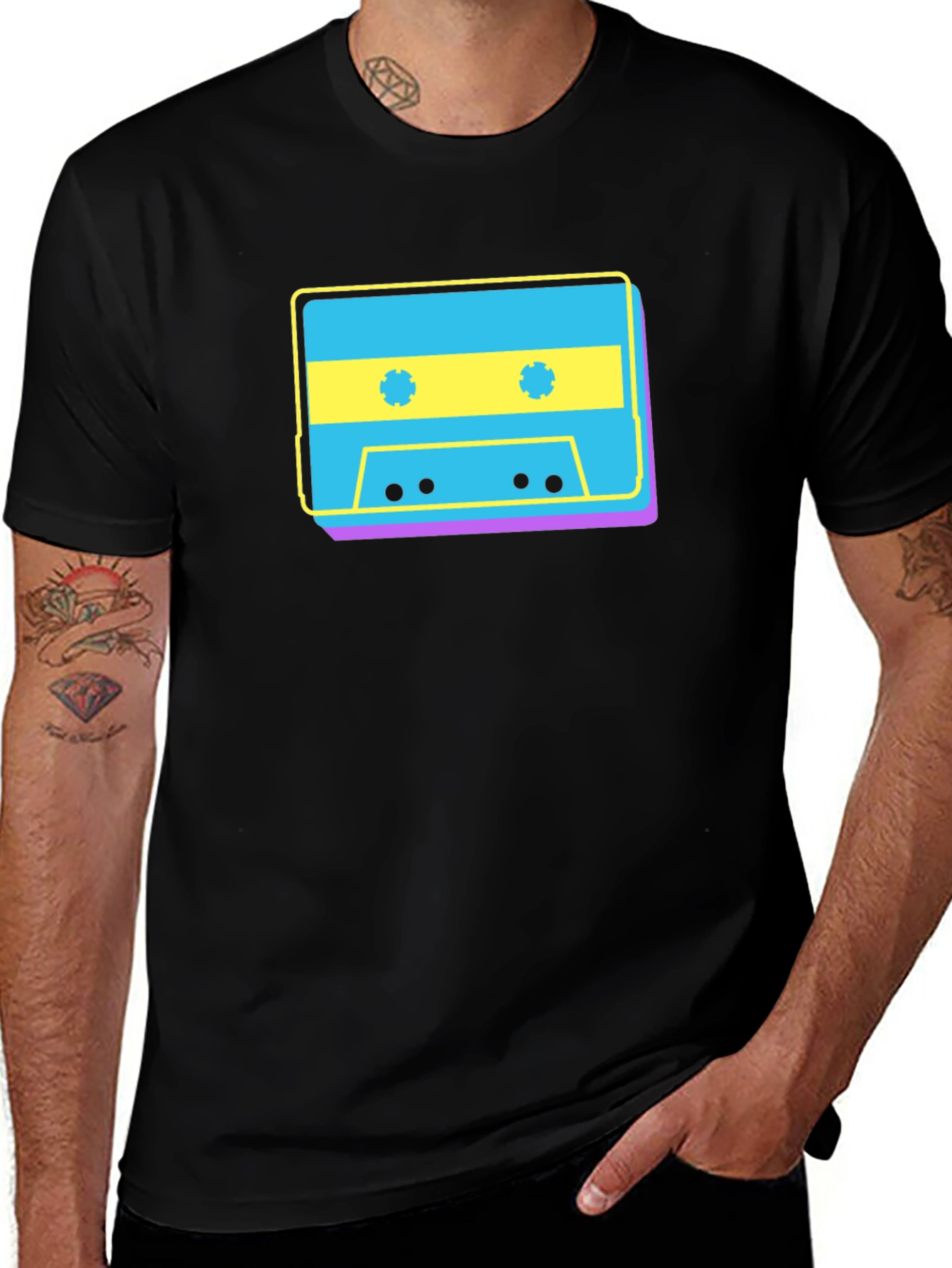 Variant 20 of Retro Cassette Tape Graphic T-Shirt - Black