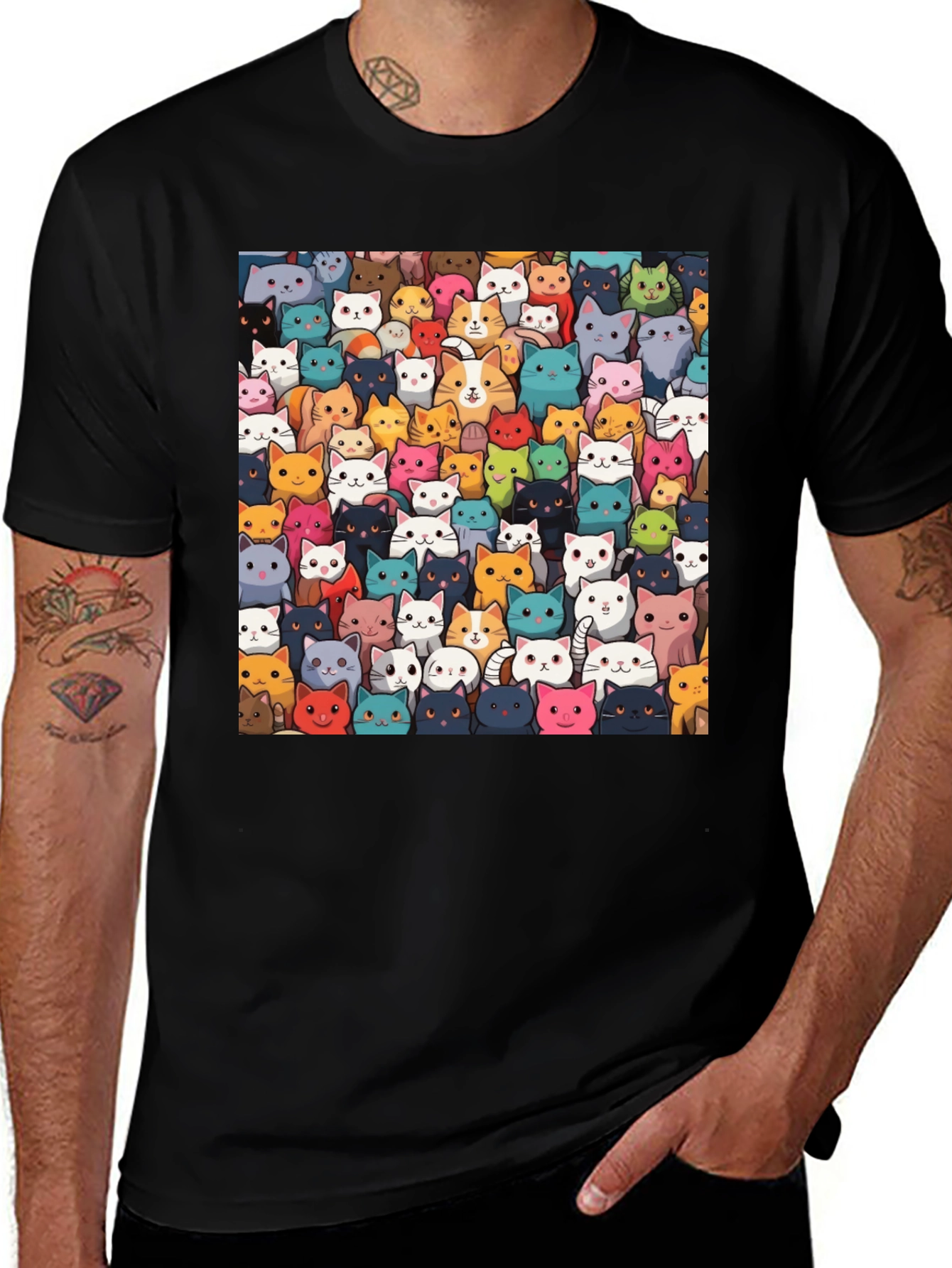 Variant 14 of Cute Cats T-Shirt - Colorful Kitten Pattern
