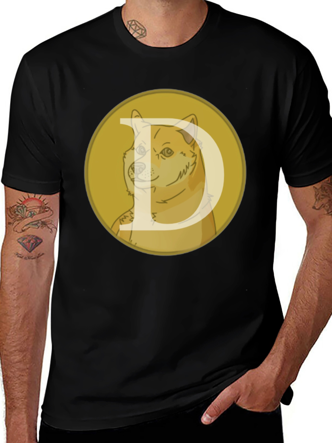 Variant 20 of Dogecoin Meme T-Shirt - Black, Classic Fit