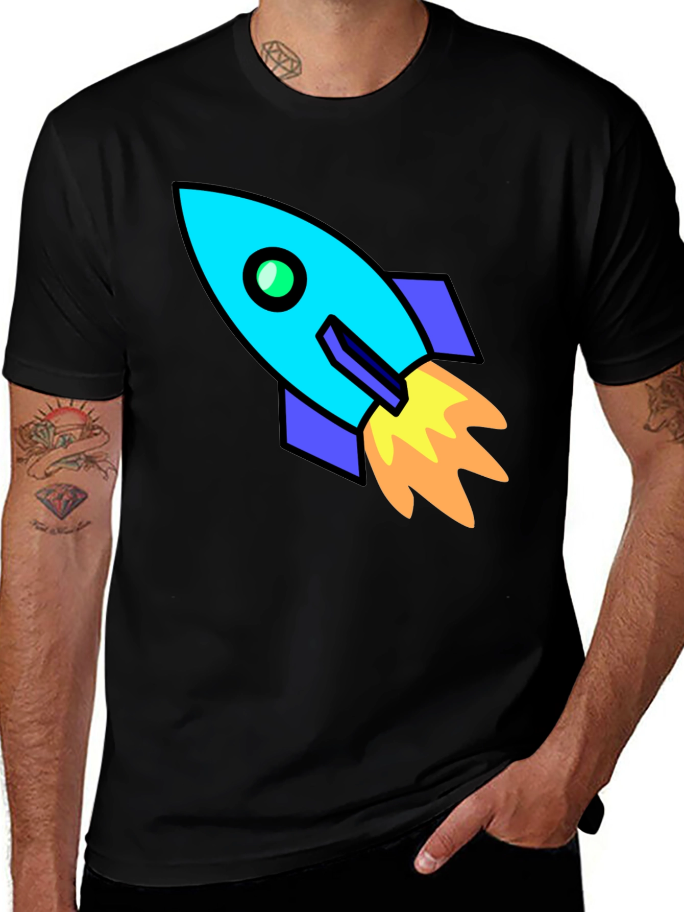 Variant 3 of Rocket Graphic T-Shirt - Black
