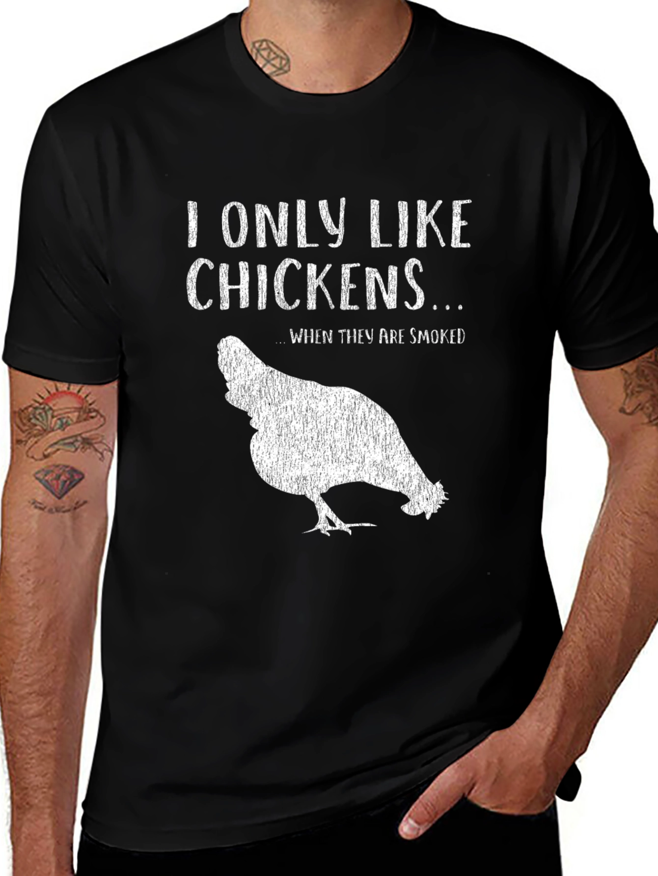 Variant 25 of I Only Like Chickens T-Shirt - Smoked Humor Tee