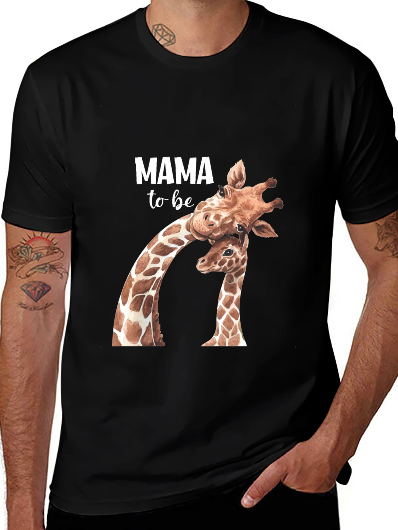 Mama To Be Giraffe Graphic Tee
