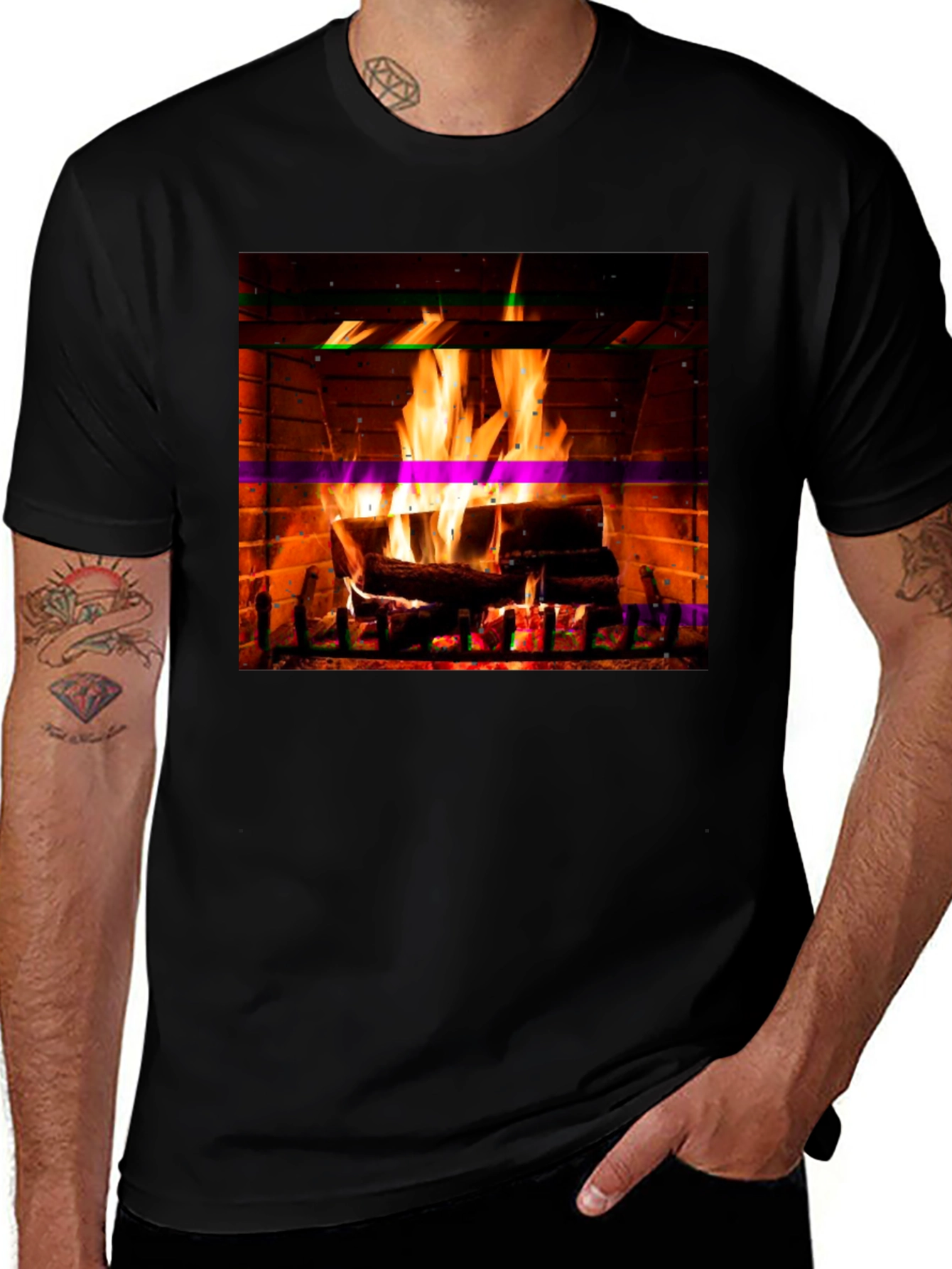 Variant 10 of Cozy Fireplace Graphic T-Shirt