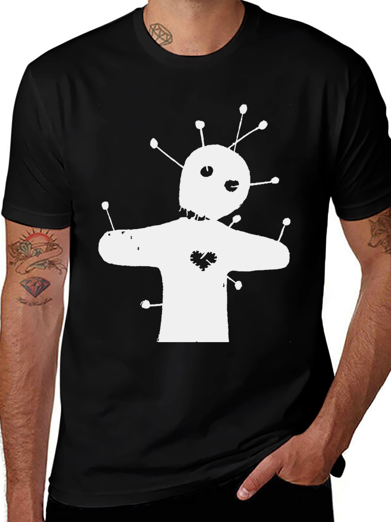 Variant 8 of Voodoo Doll Graphic Tee - Black Cotton T-Shirt