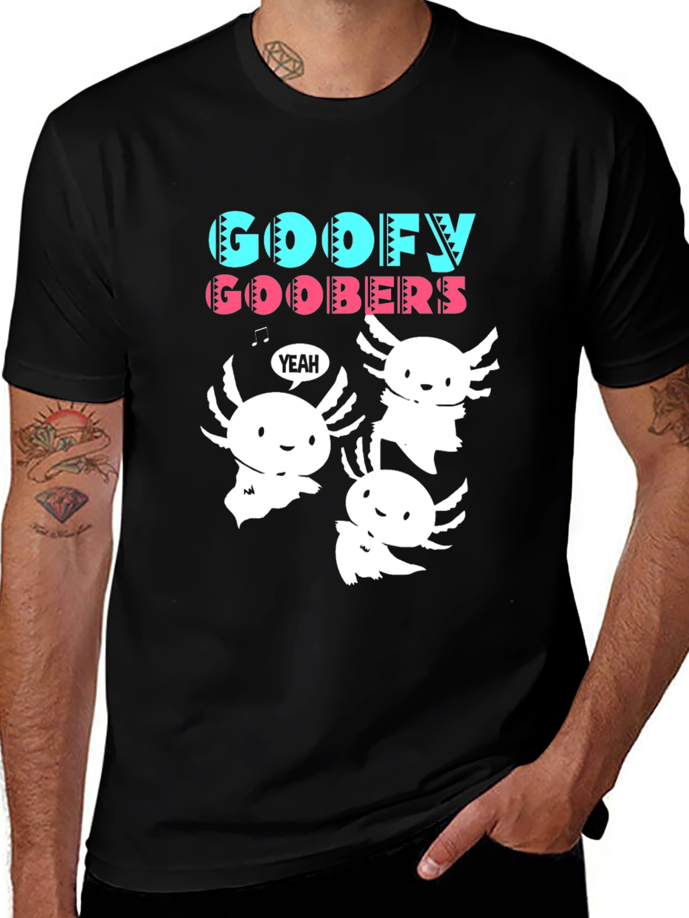 Variant 18 of Goofy Goobers Axolotl Black T-Shirt