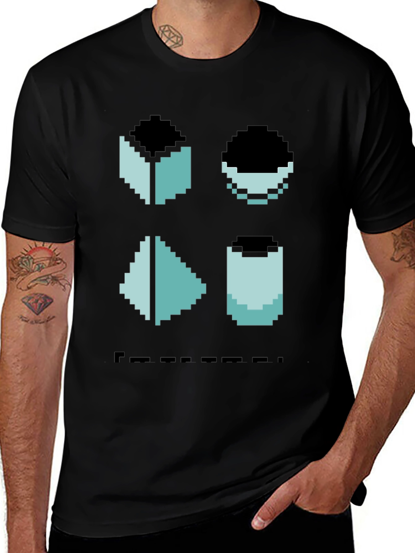 Variant 9 of Pixel Art Shapes Black T-Shirt