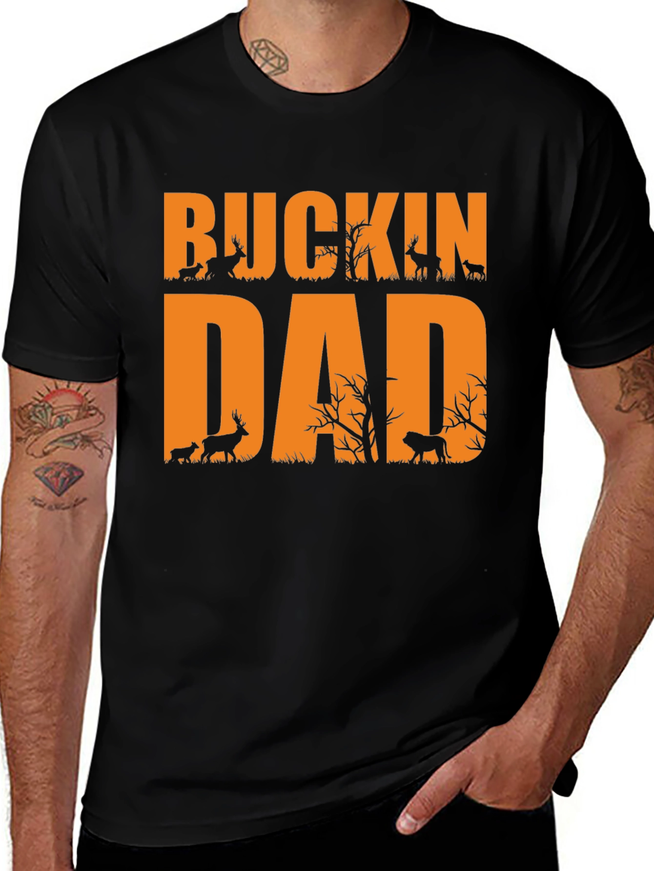 Variant 14 of Buckin' Dad Hunting Graphic Tee