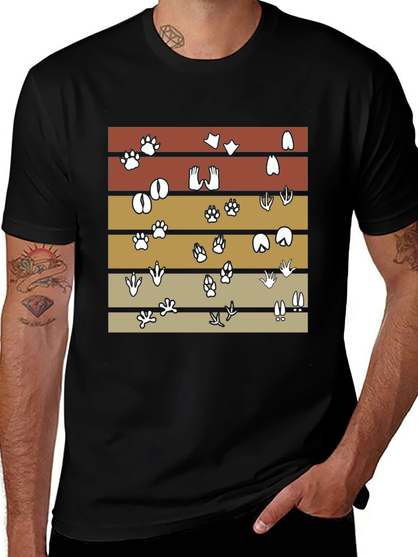 Variant 27 of Animal Tracks Retro T-Shirt