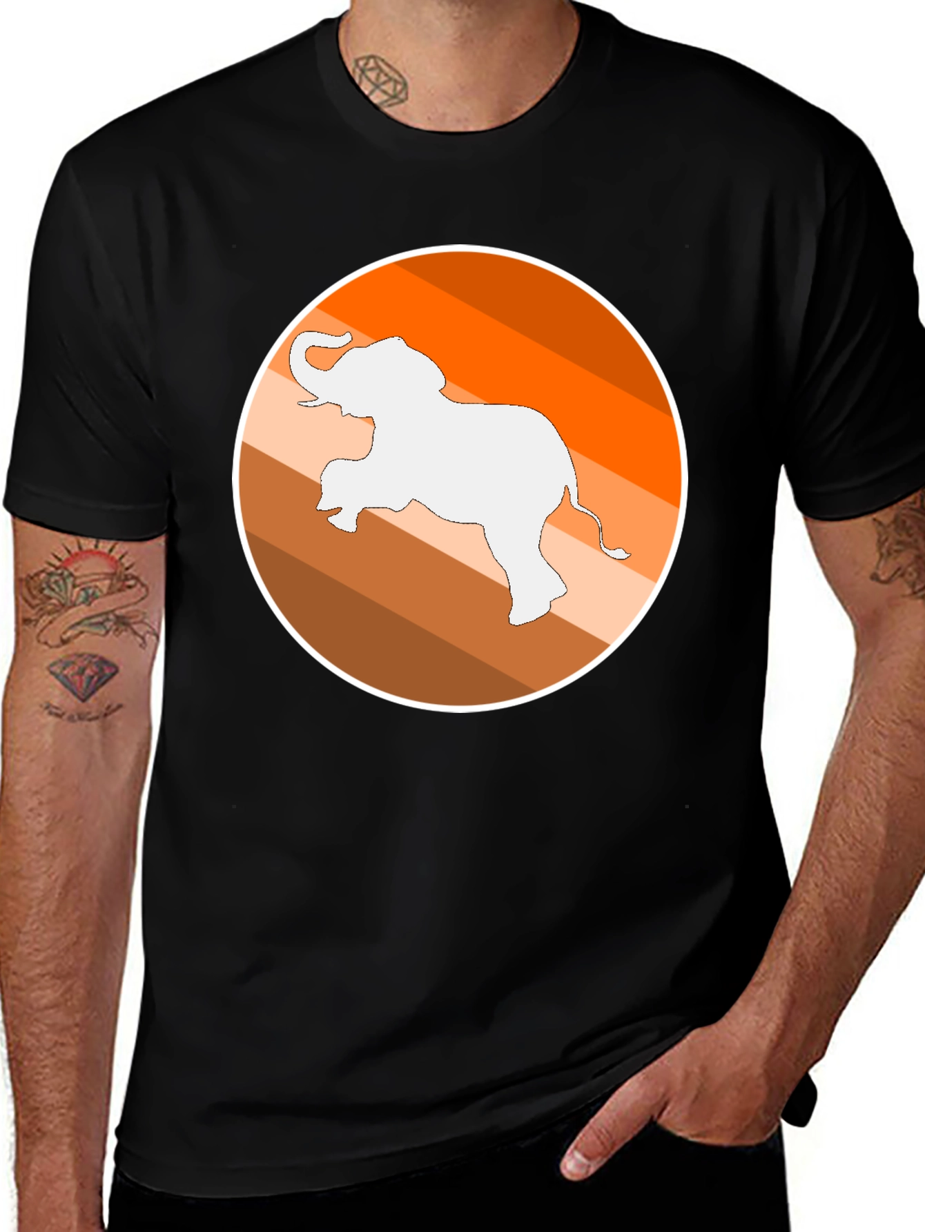 Variant 30 of Elephant Graphic Tee - Retro Style