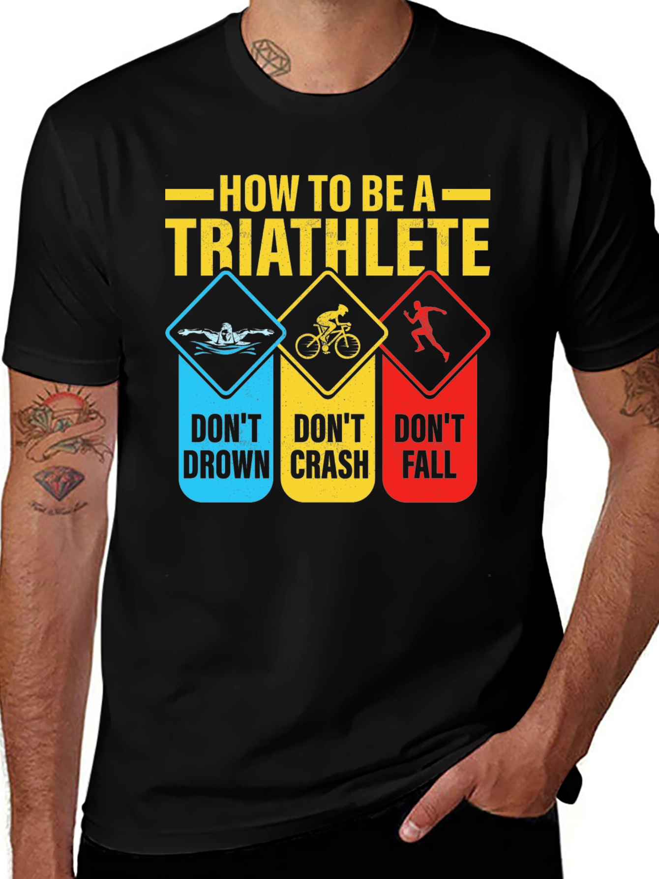 Variant 4 of Triathlete Humor T-Shirt | Swim, Bike, Run Apparel
