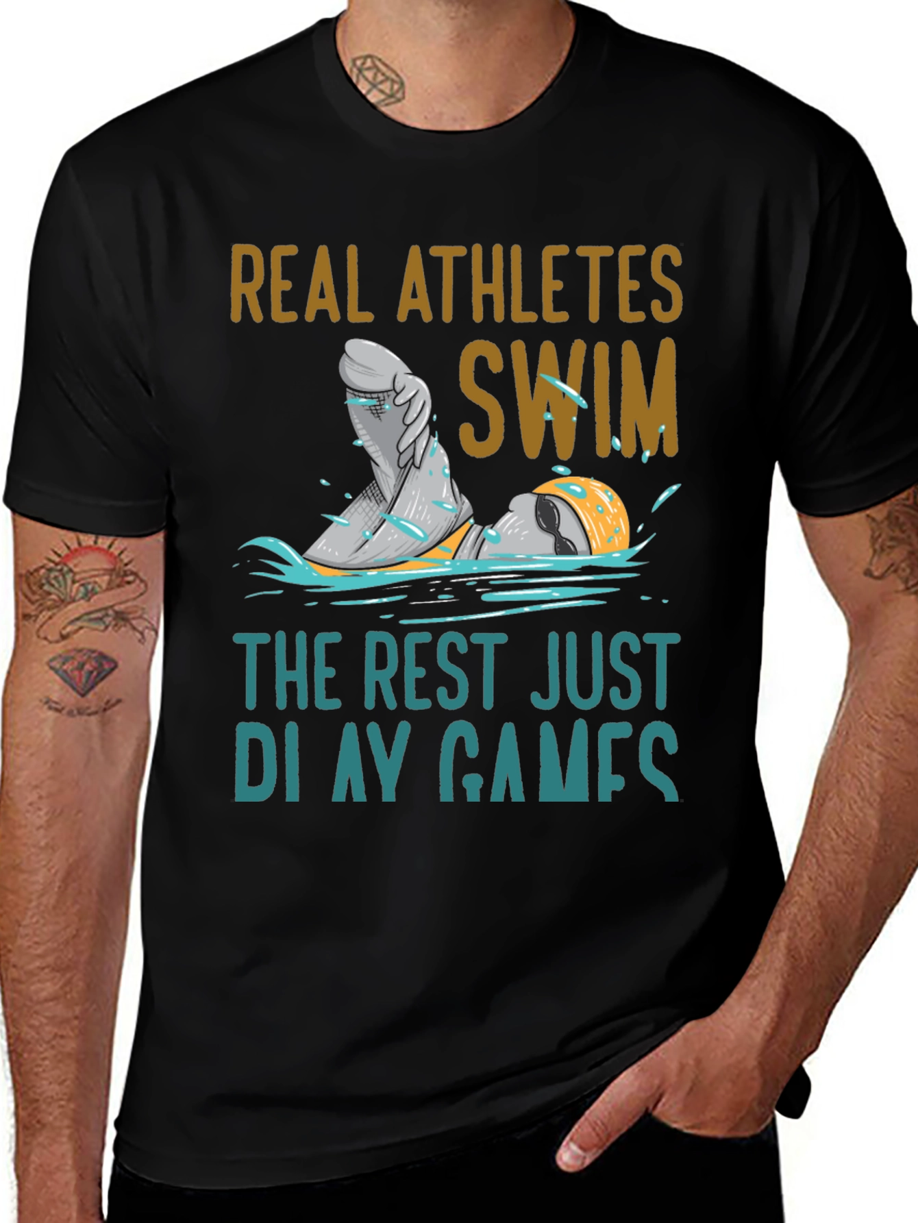 Variant 16 of Real Athletes Swim T-Shirt