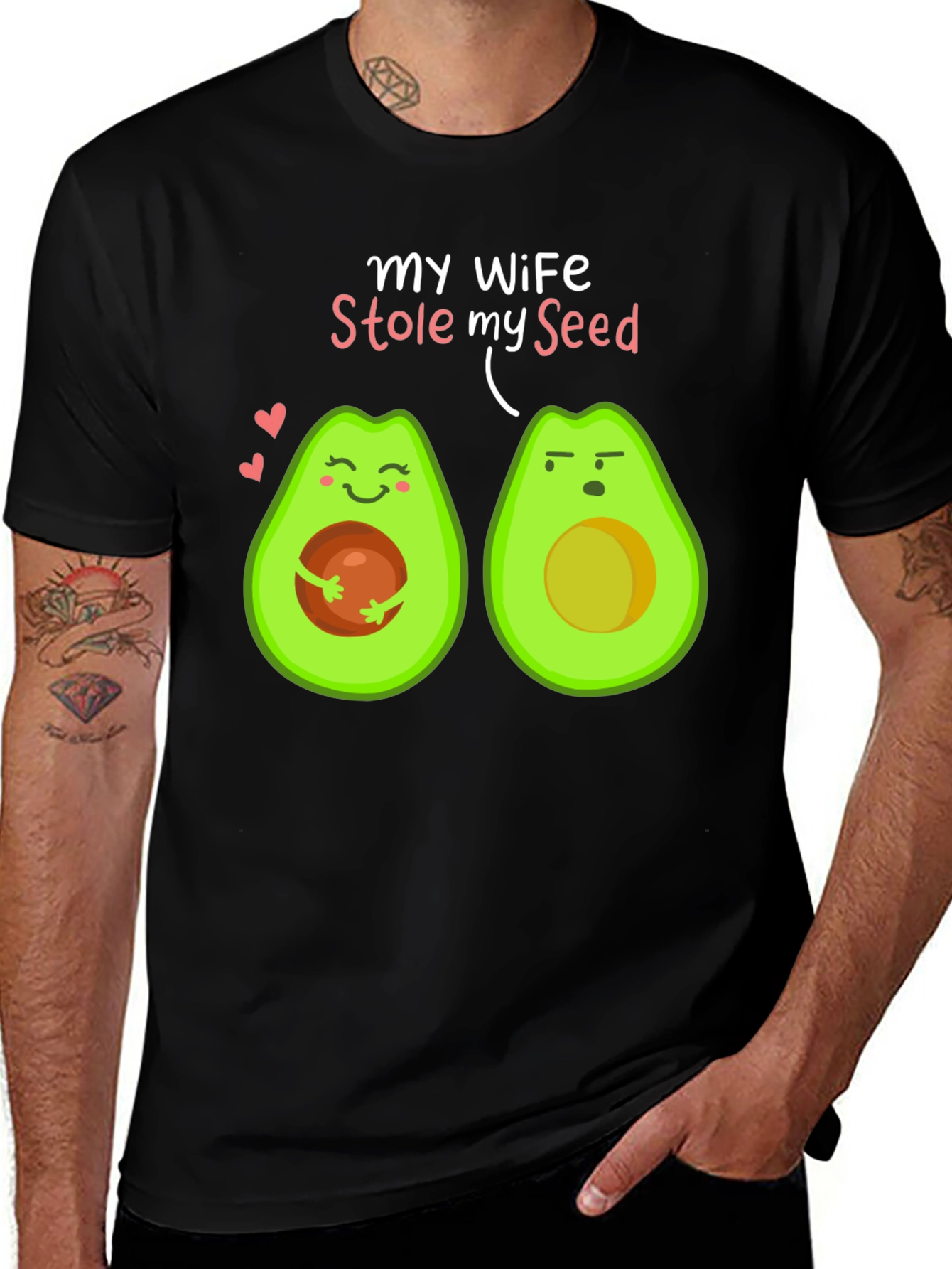 Variant 22 of Funny Avocado Couple T-Shirt - My Wife Stole My Seed