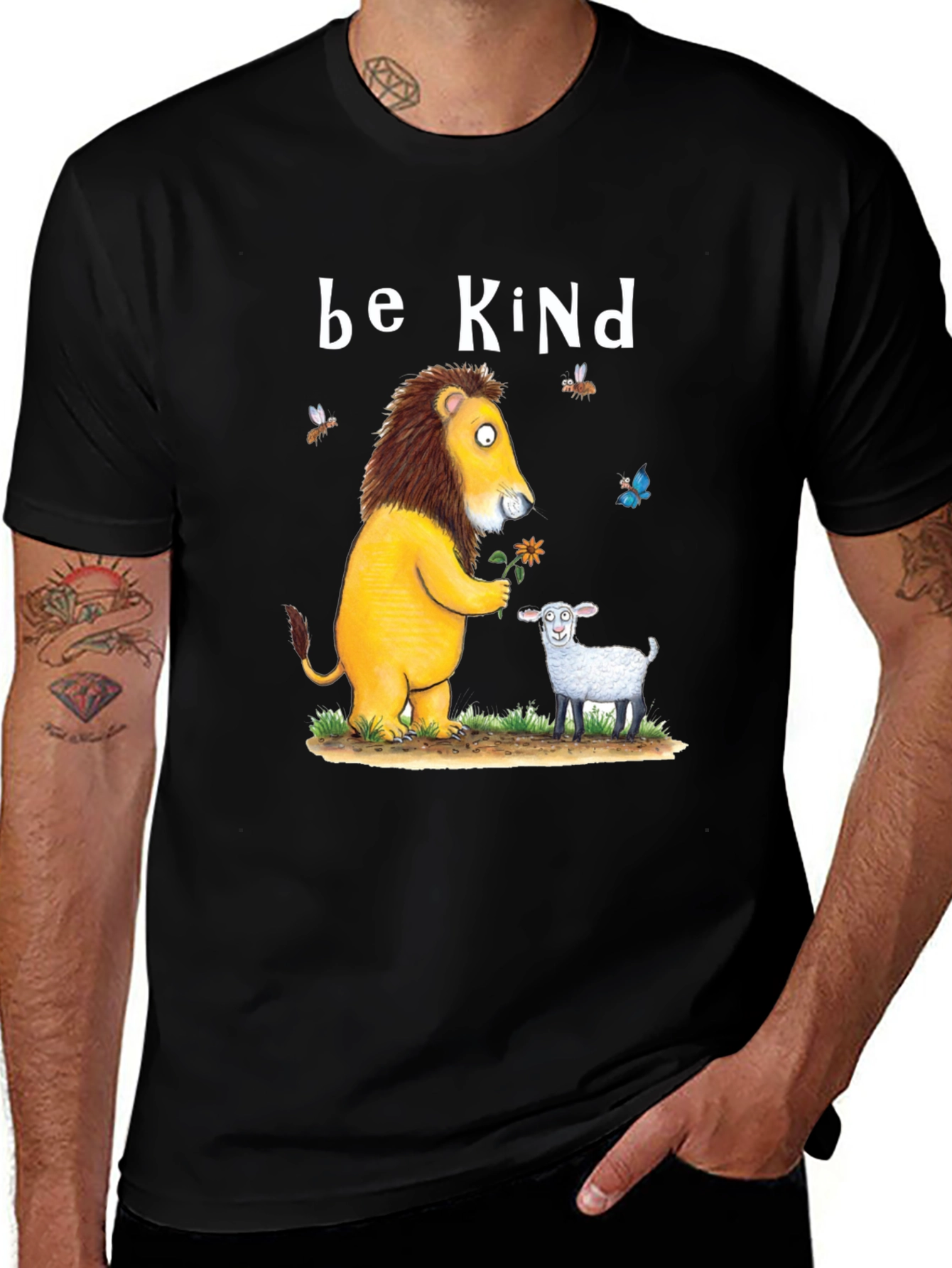 Variant 30 of Be Kind Graphic Tee - Lion & Lamb