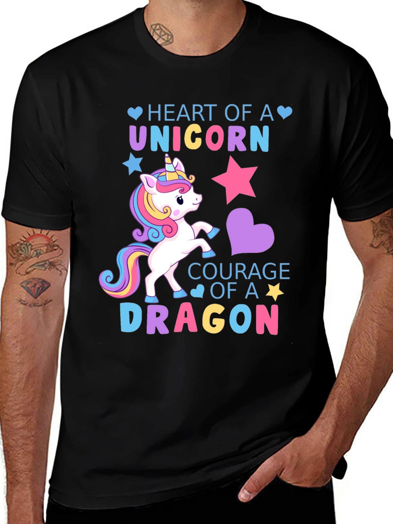 Unicorn Heart Dragon Courage Graphic Tee