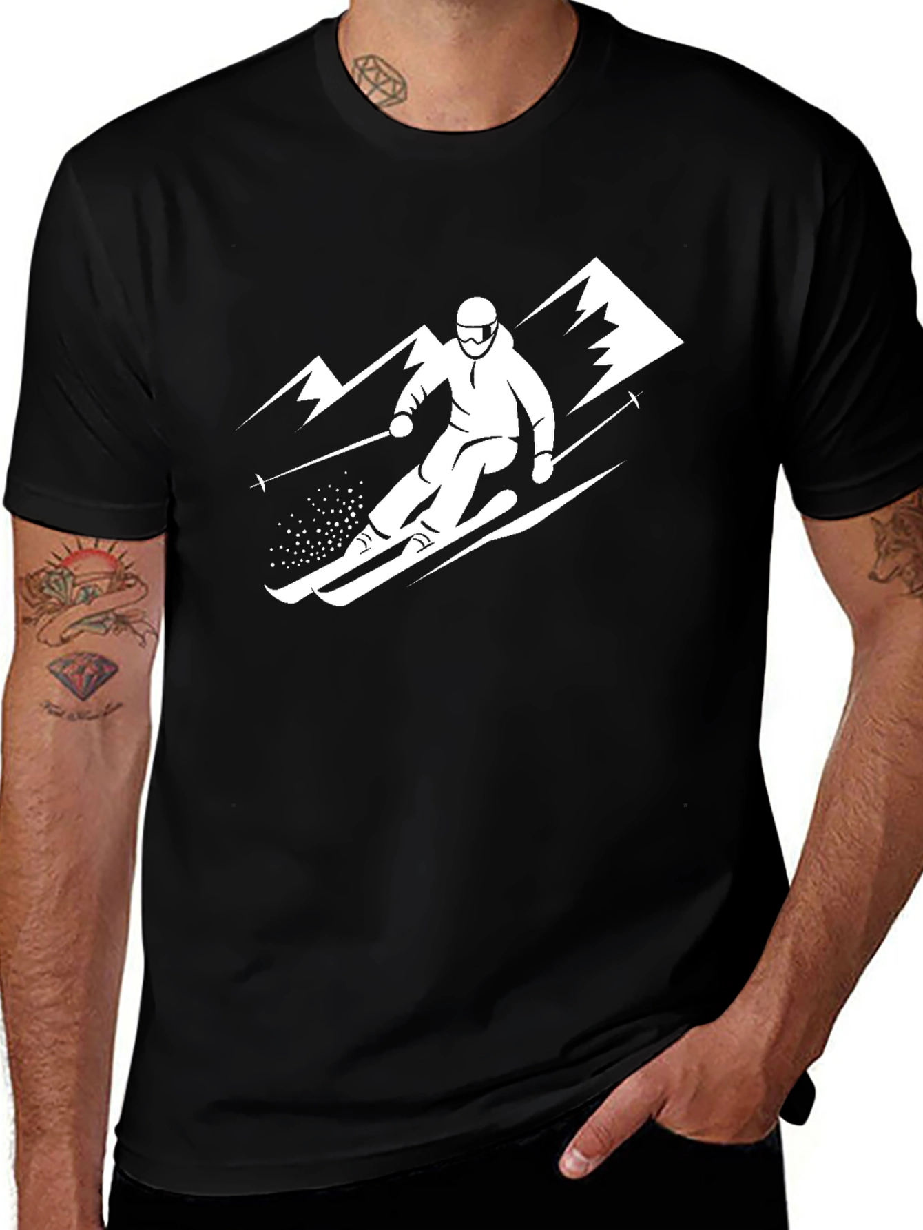 Variant 25 of Skiing Mountain Graphic Tee