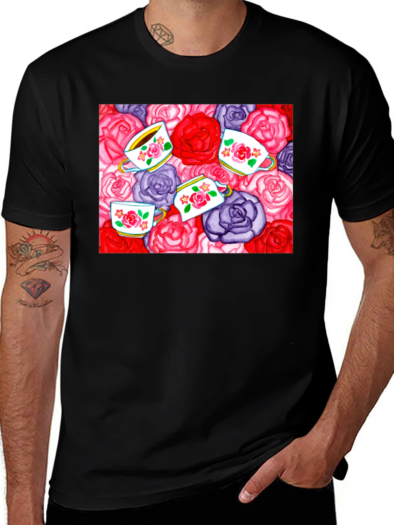 Variant 16 of Floral Tea Party Graphic T-Shirt