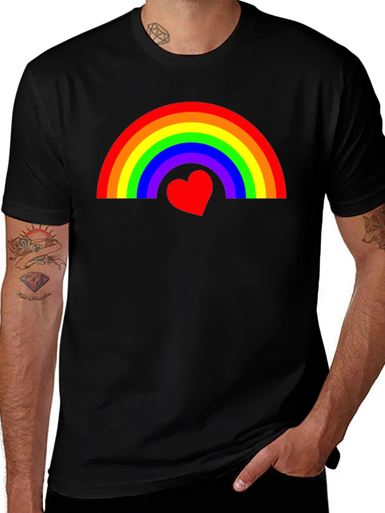 Variant 16 of Rainbow Heart Pride T-Shirt