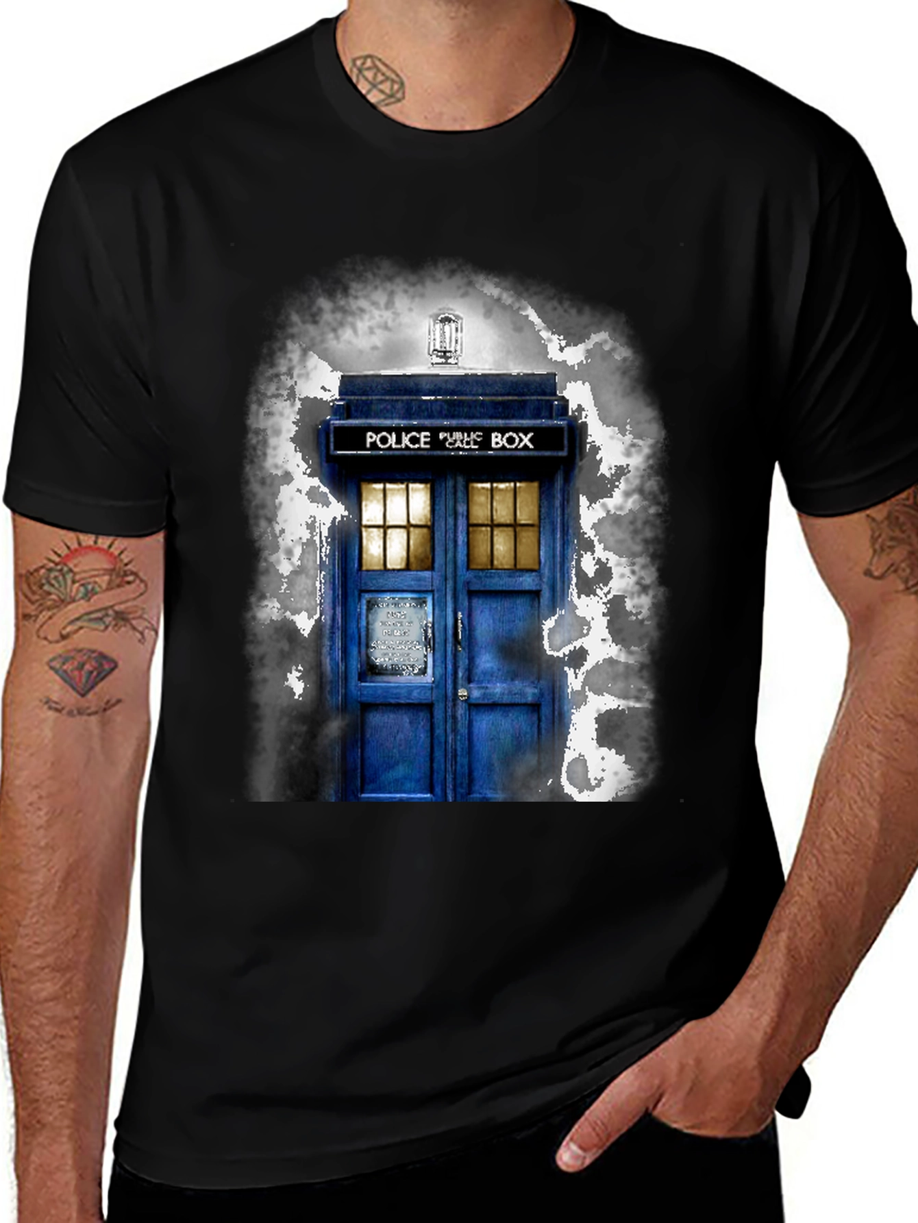 Doctor Who TARDIS Graphic Tee - Unisex Black T-Shirt