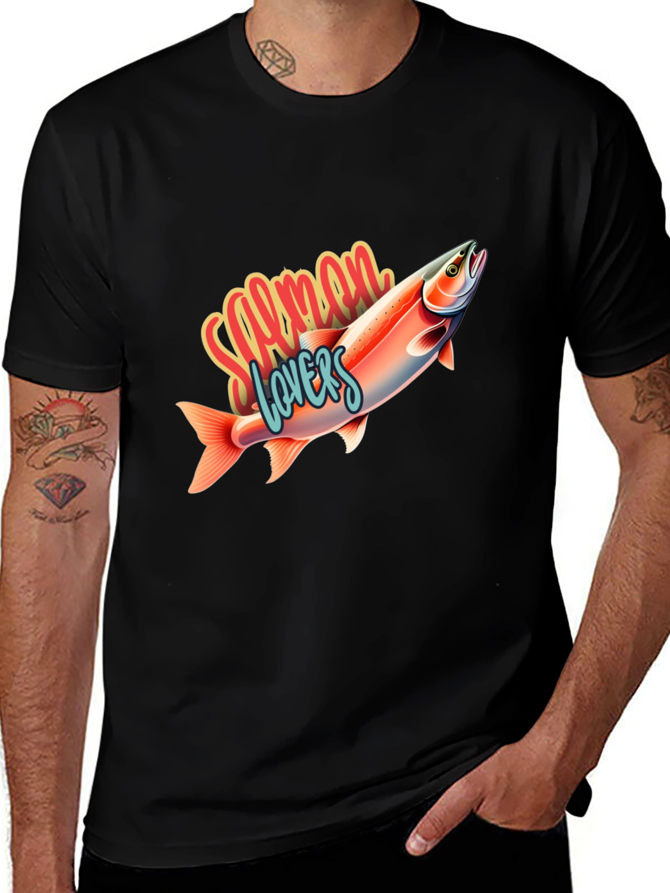 Variant 7 of Salmon Lovers Graphic T-Shirt
