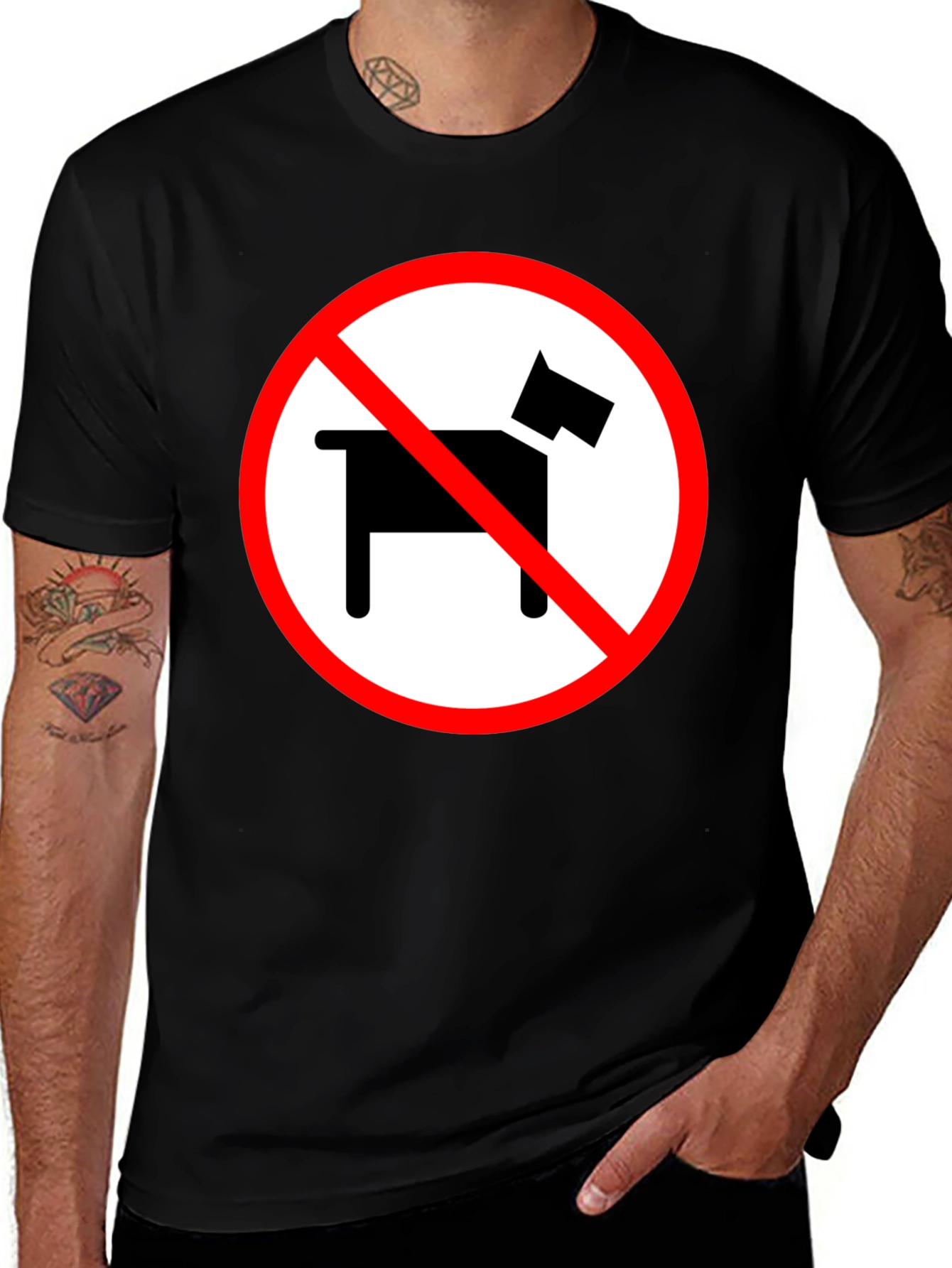 Variant 13 of No Dogs Allowed Novelty Graphic Tee