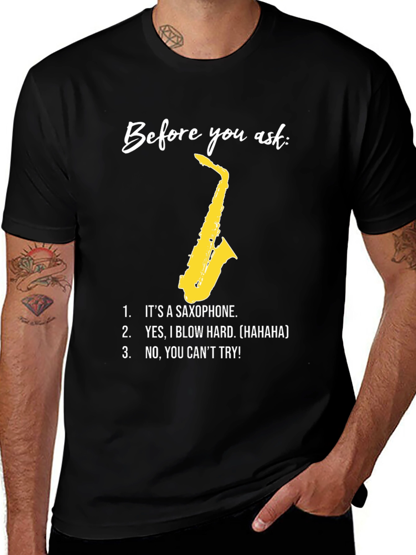 Variant 13 of Saxophone Player Funny Graphic T-Shirt