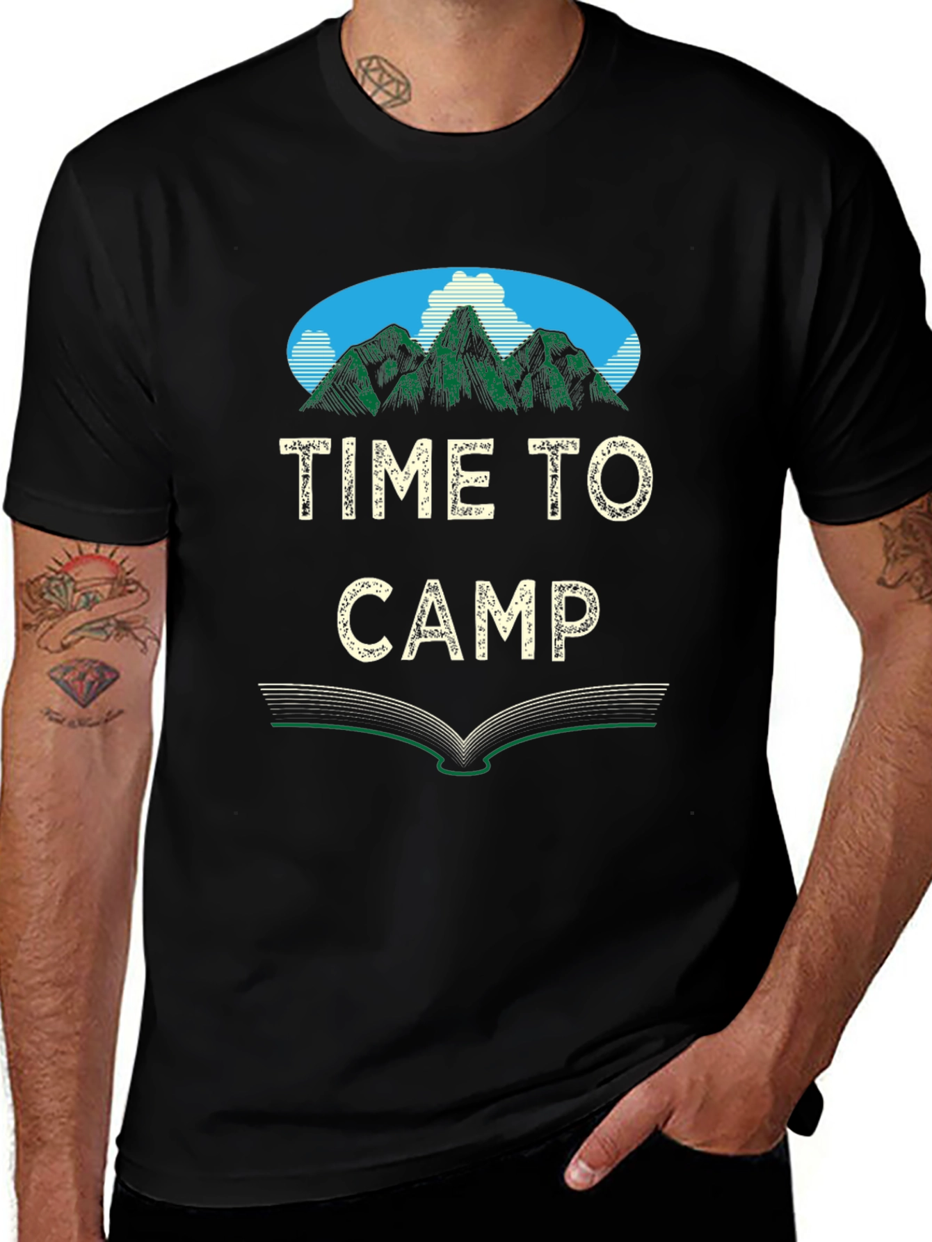 Variant 12 of Time to Camp Black Graphic Tee