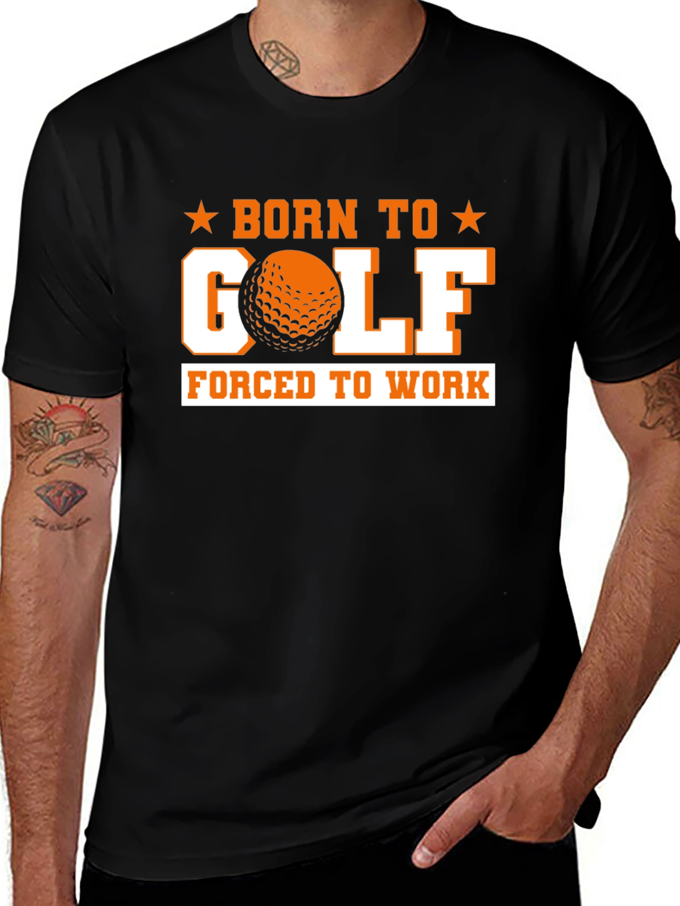 Variant 6 of Born to Golf Black Graphic Tee