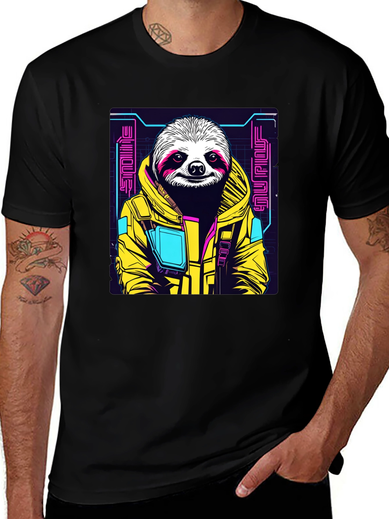 Cyber Sloth Graphic T-Shirt - Unique Design