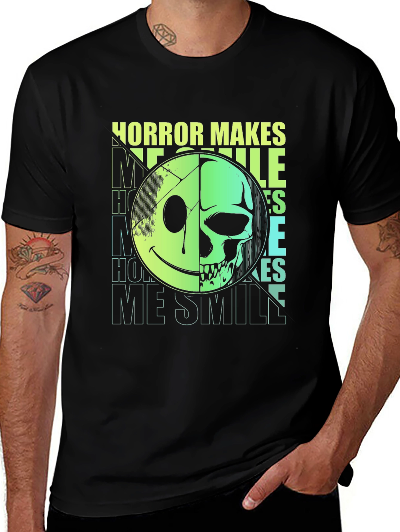 Variant 4 of Horror Makes Me Smile Graphic Tee