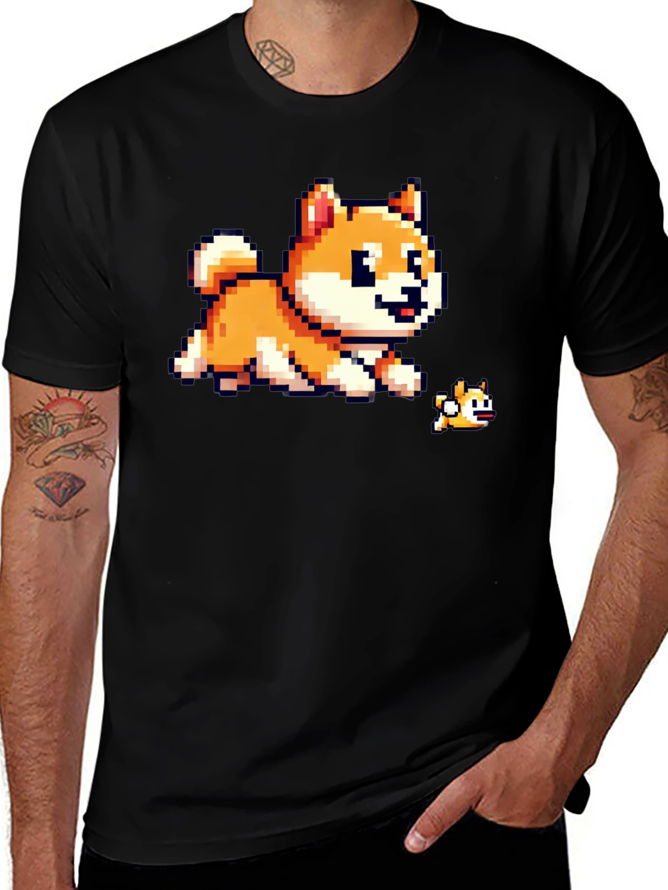 Variant 17 of Pixel Dog T-Shirt - Shiba Inu
