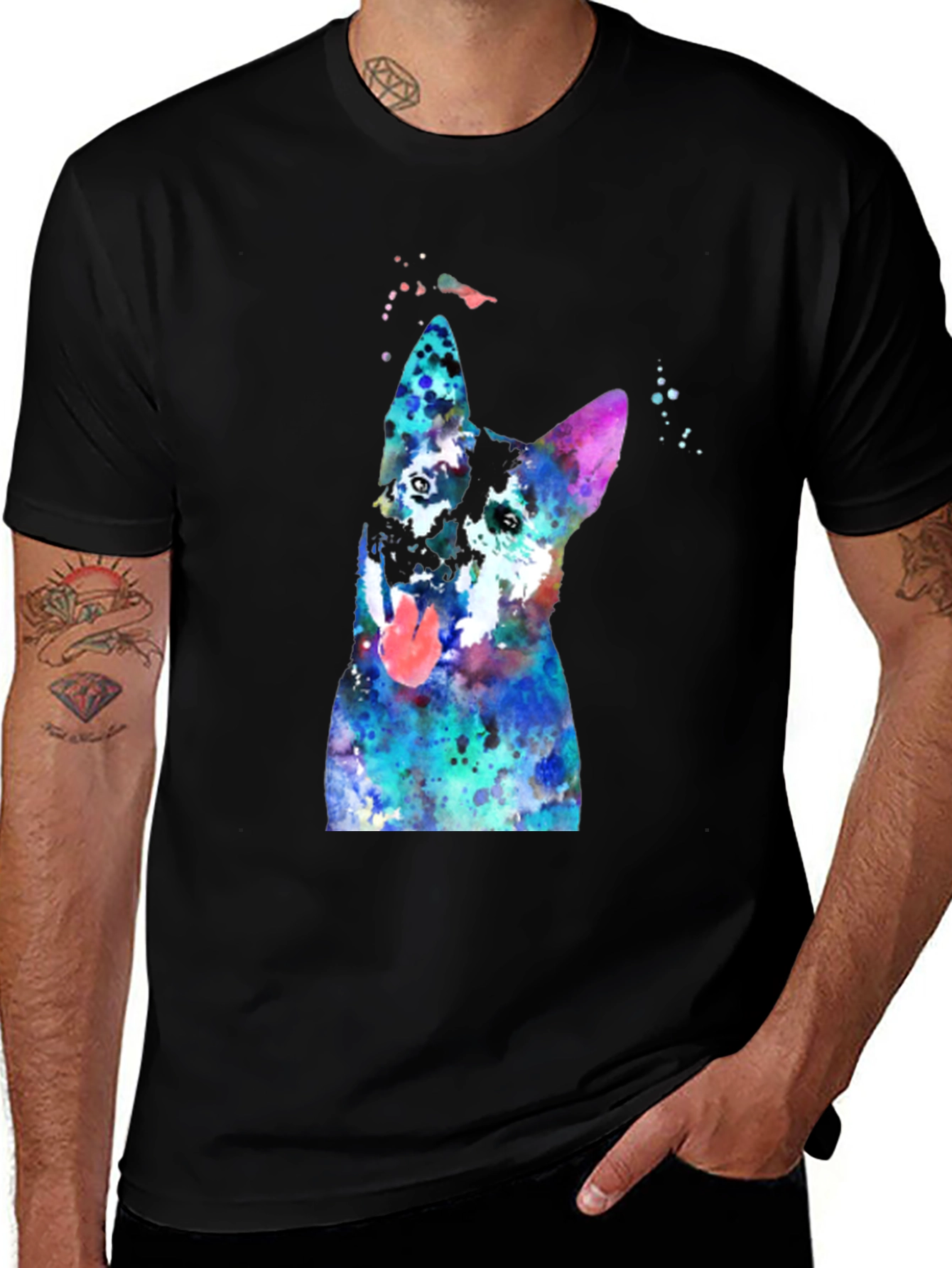 Variant 29 of Watercolor Dog Graphic T-Shirt