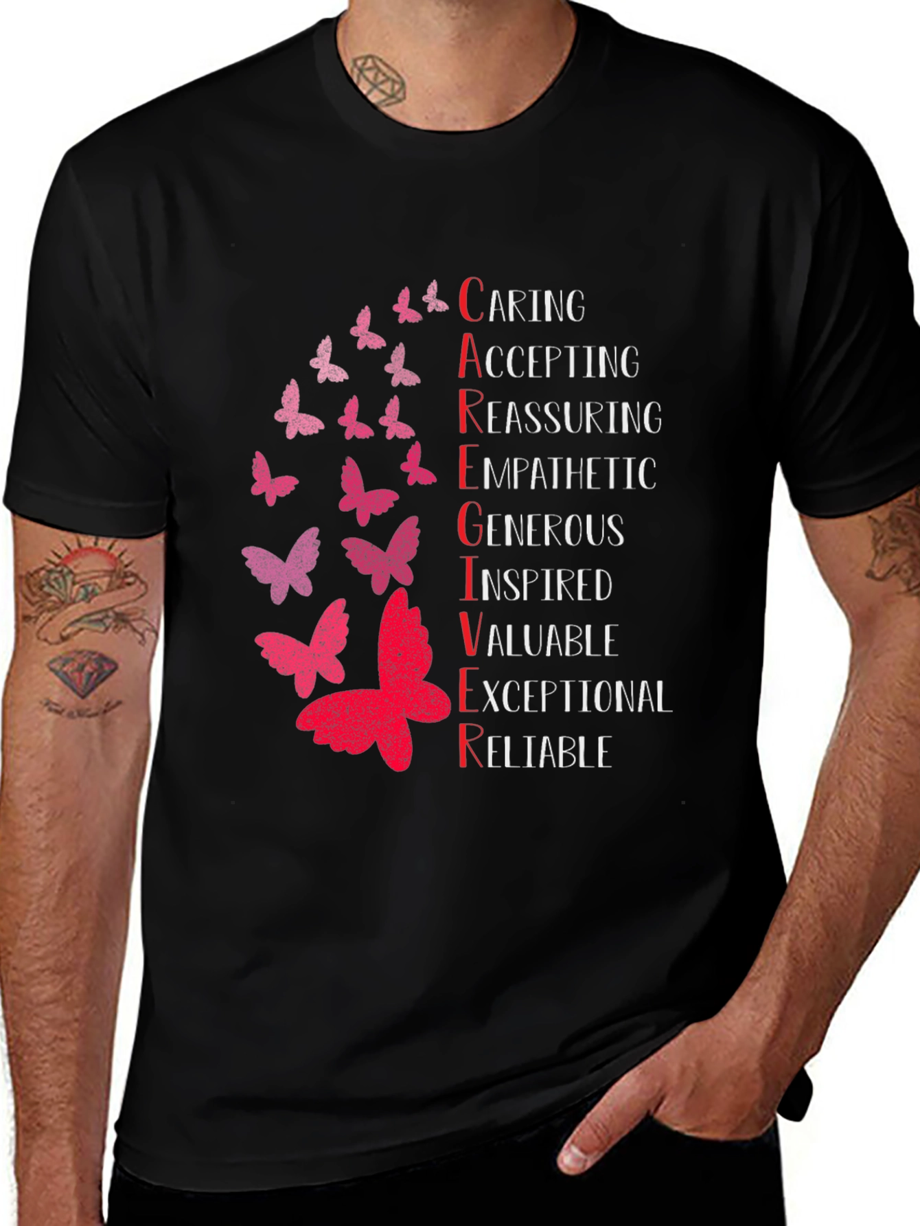 Variant 17 of Caregiver Butterfly Graphic T-Shirt