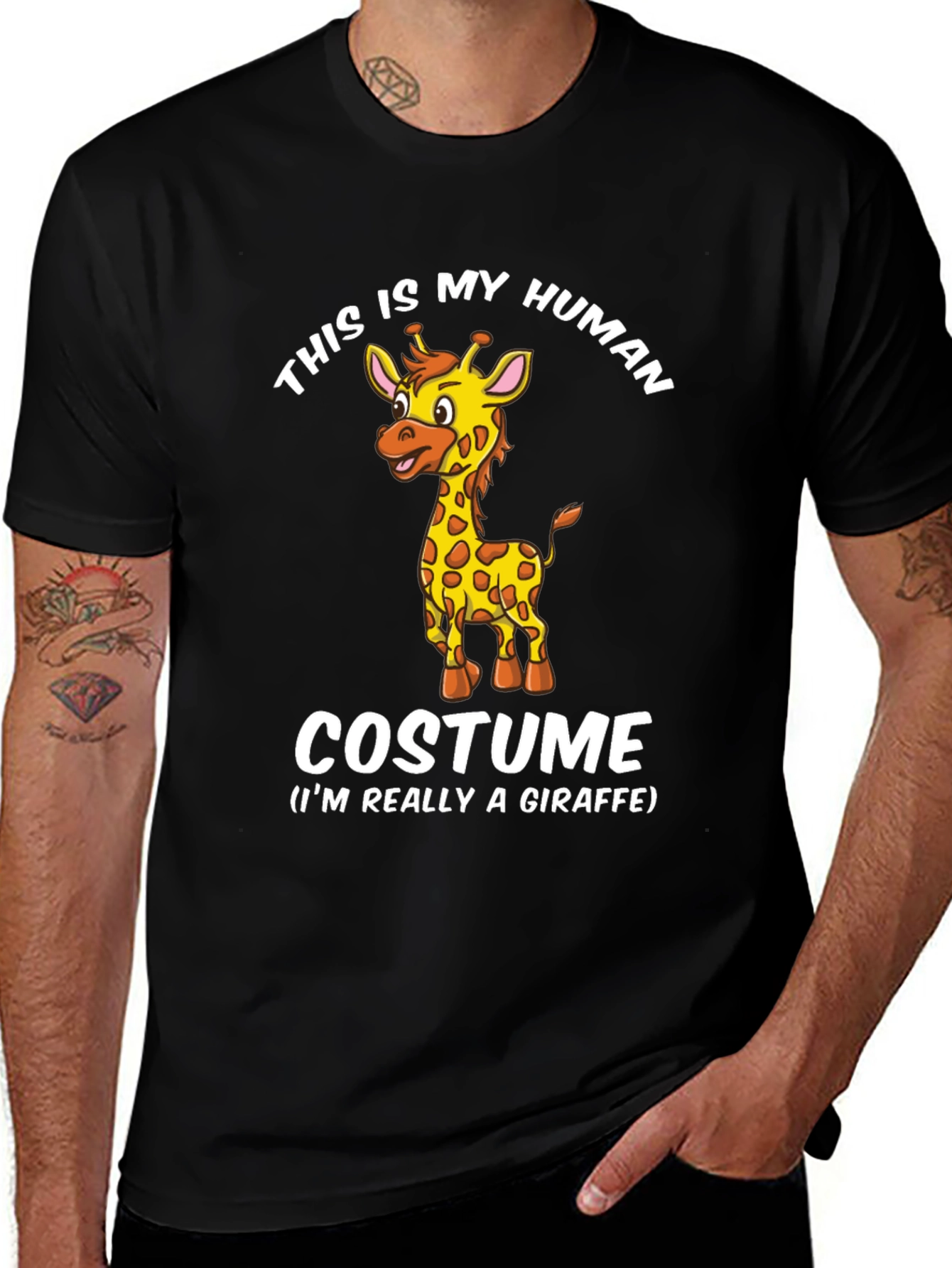 Variant 25 of Giraffe Costume T-Shirt - Funny Animal Tee