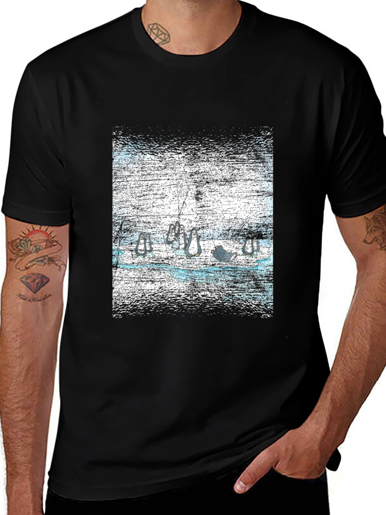 Variant 10 of Abstract Art Print Men's Black T-Shirt