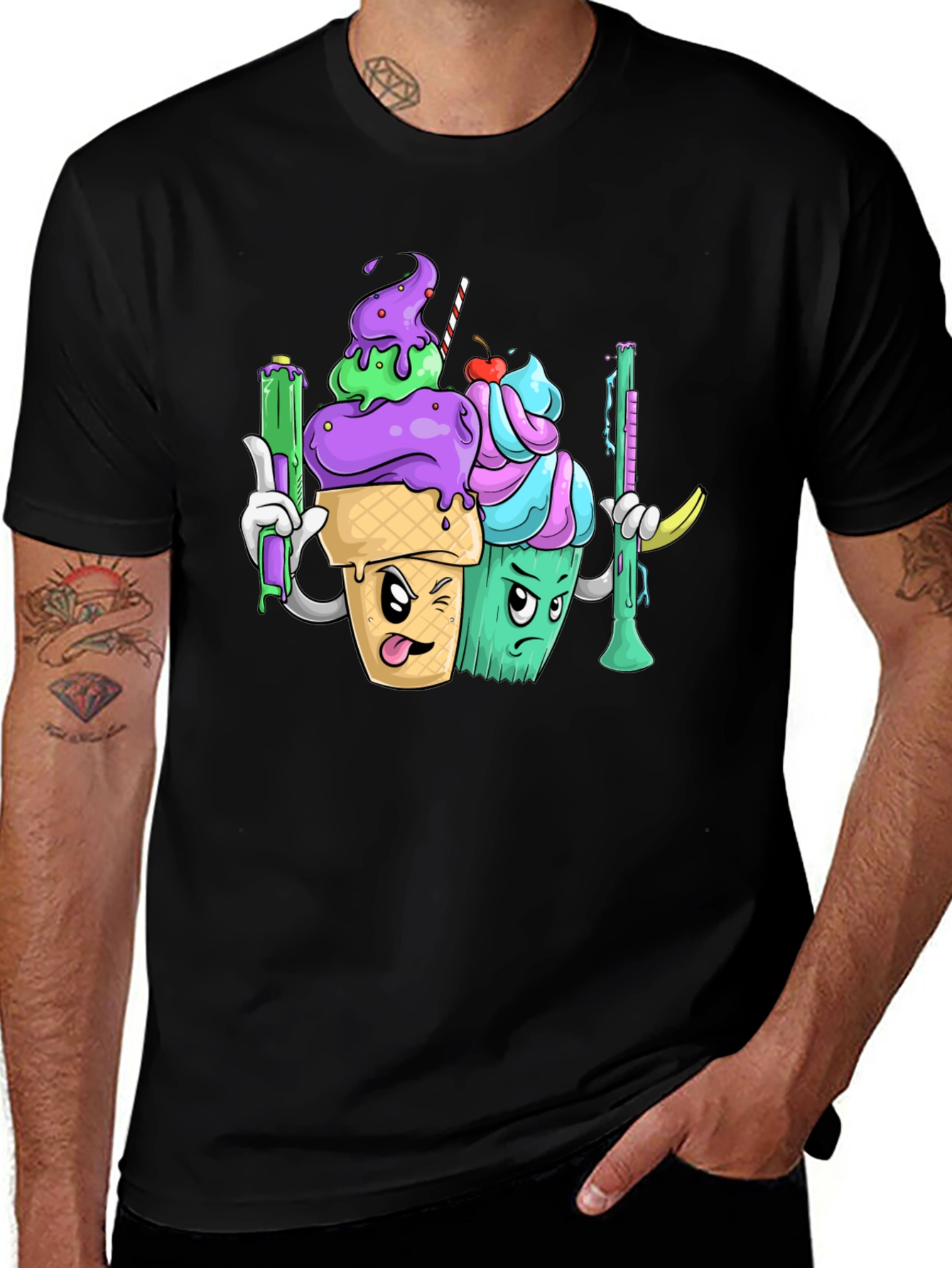 Variant 5 of Cartoon Ice Cream Cone Graphic T-Shirt