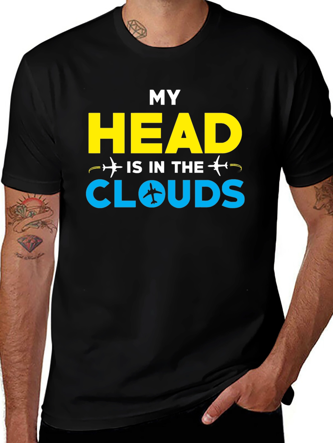Variant 4 of My Head is in the Clouds - Airplane T-Shirt