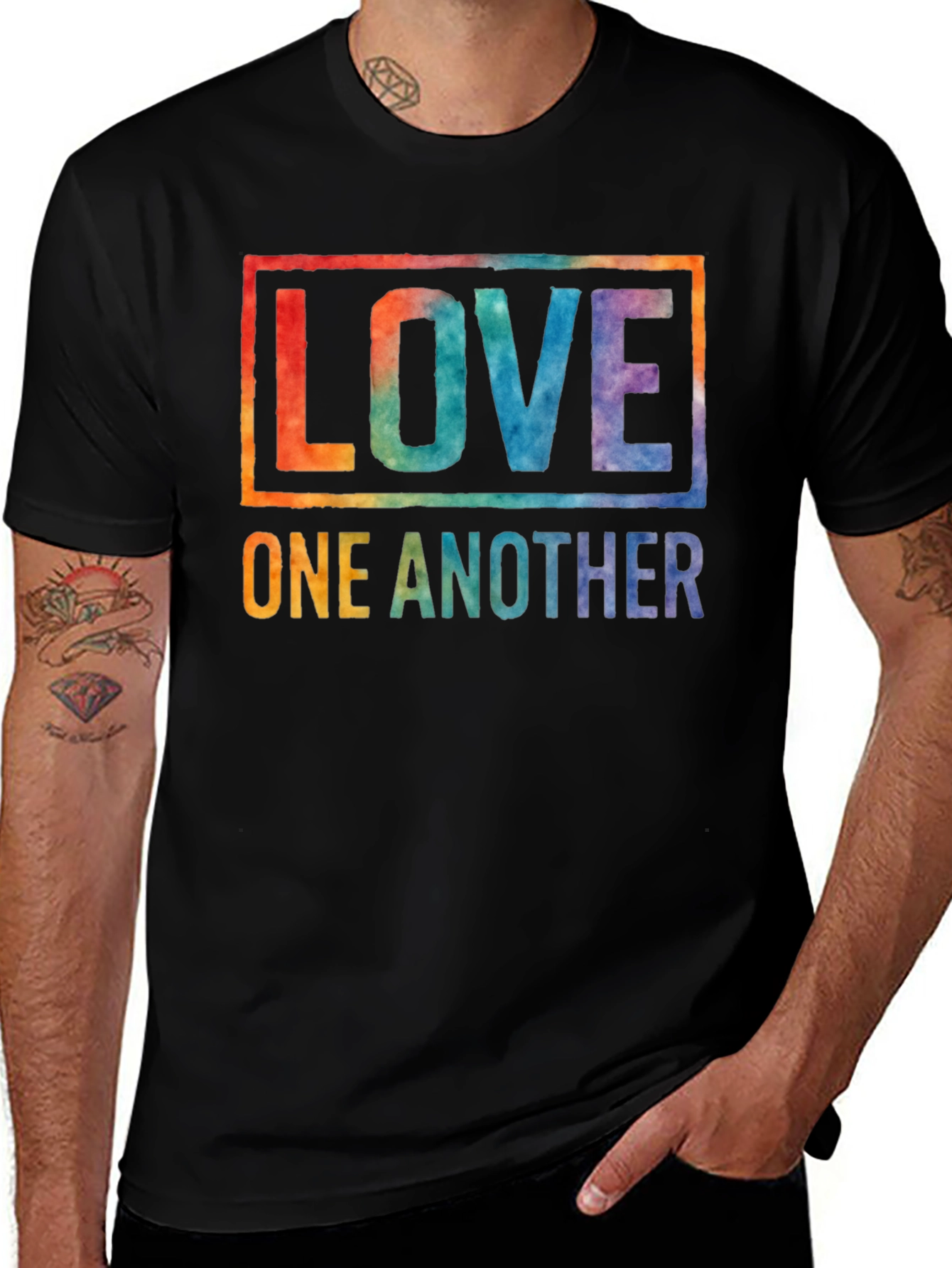 Variant 25 of Love One Another Graphic Tee - Black